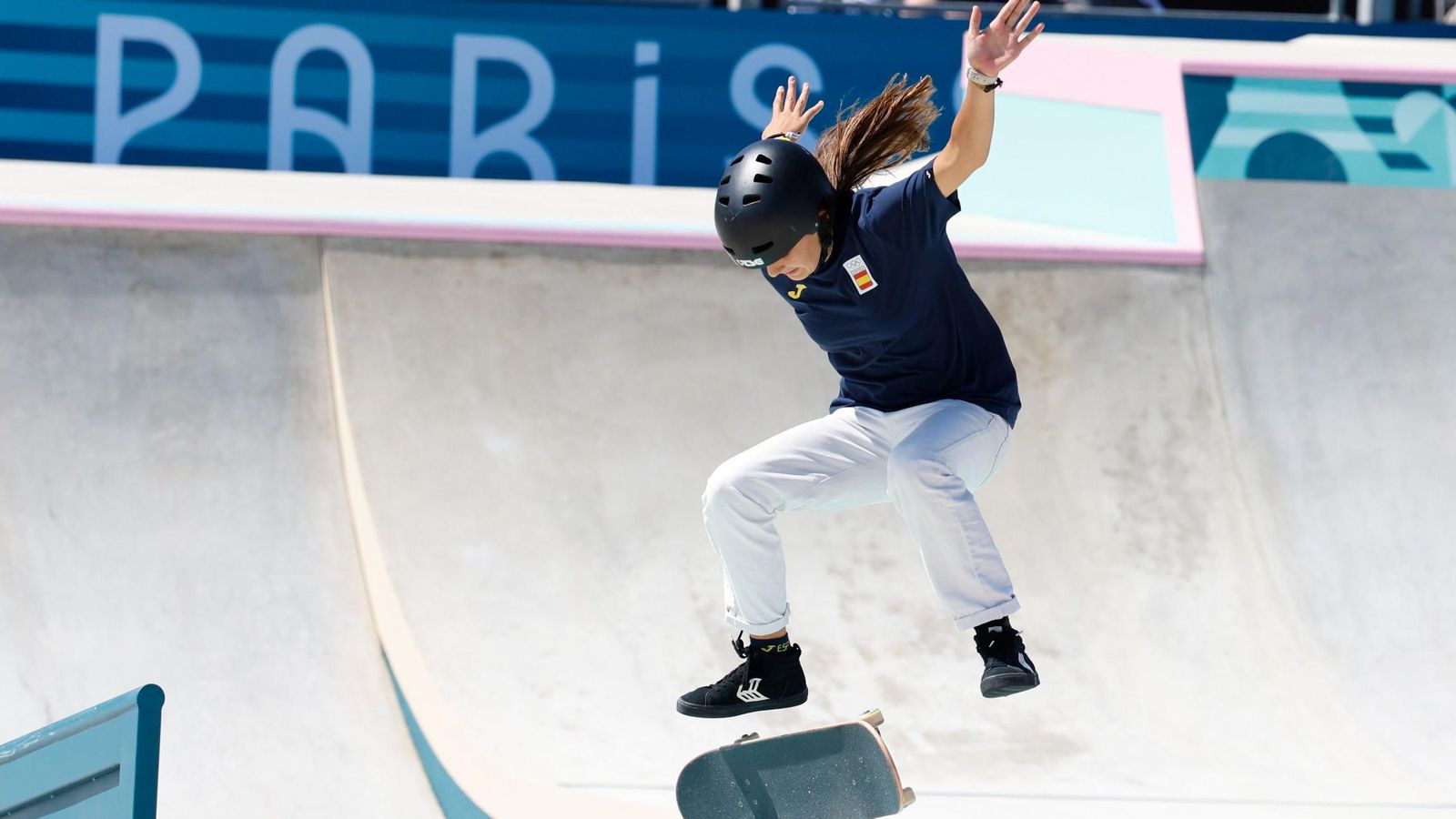 Natalia Muñoz, en acción en el Park de la Plaza de la Concordia.