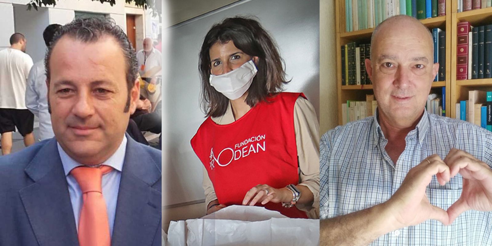 Los voluntarios Lolo Becerra, María José Gómez y Sebastián Bernal.