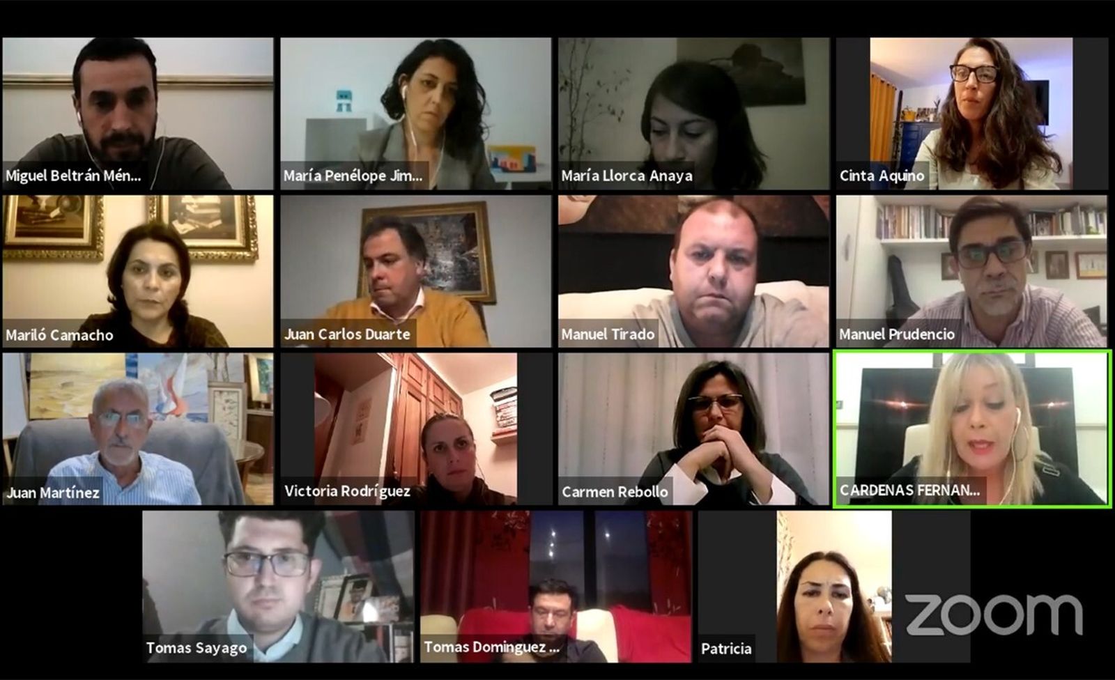 Un momento del pleno telemático de San Juan del Puerto.