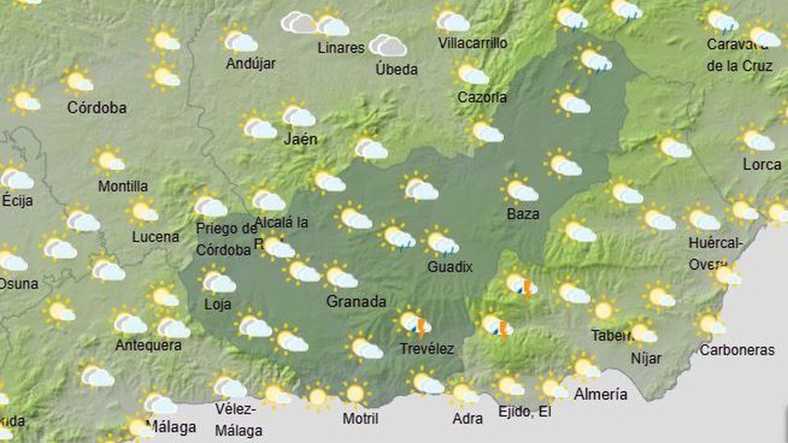 El Tiempo en Granada el 2 de diciembre de 2024