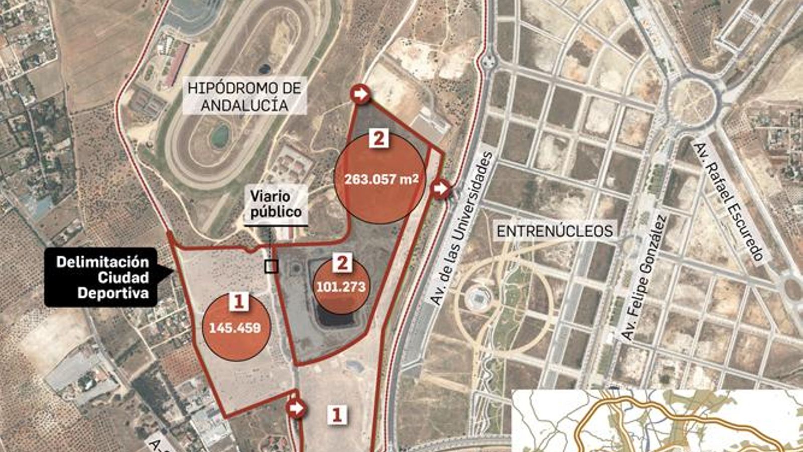 Ubicación de la Ciudad Deportiva del Betis. Fuente: Apuesta Mutua Andaluza.