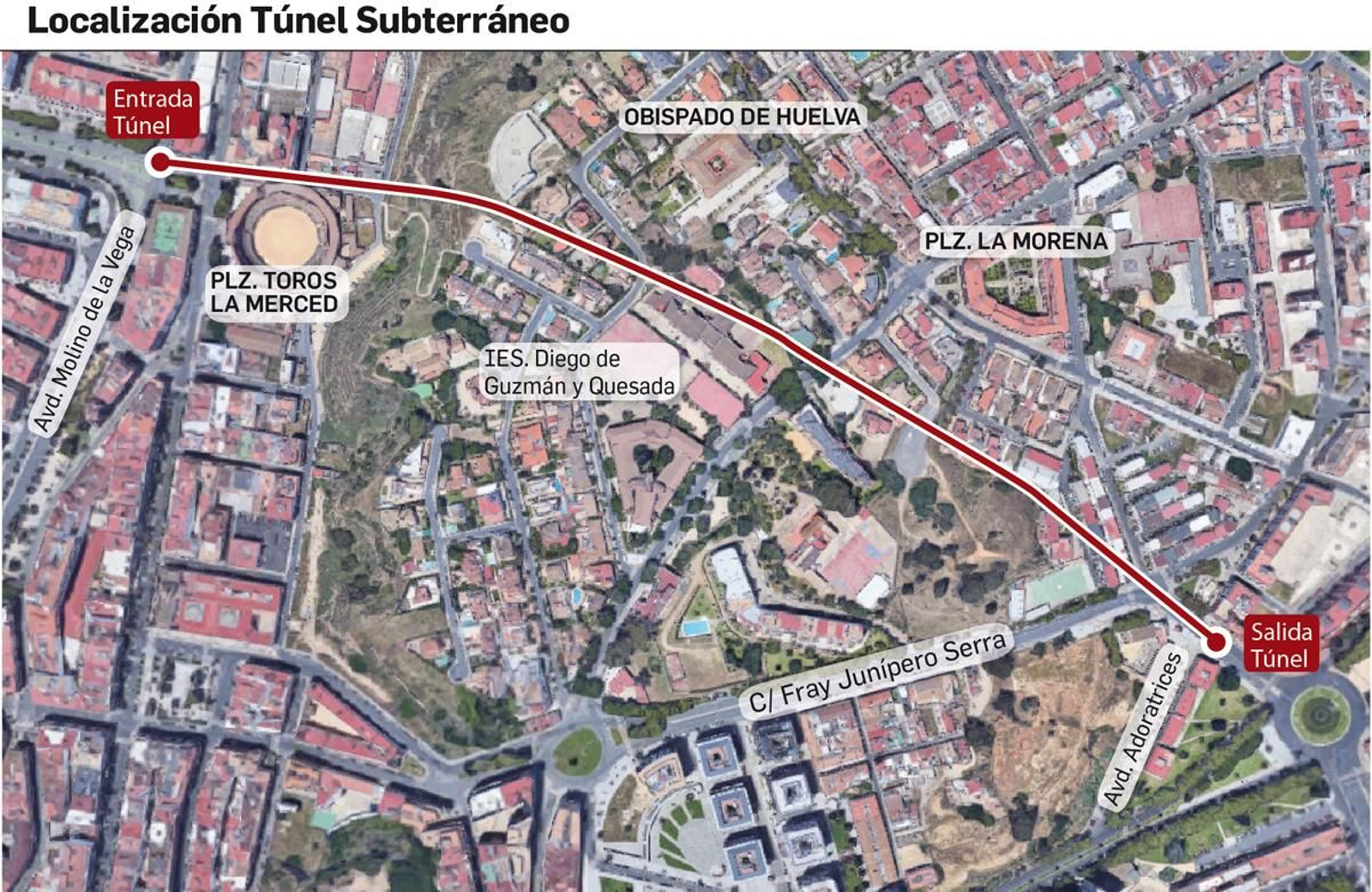 Trazado del túnel subterráneo.