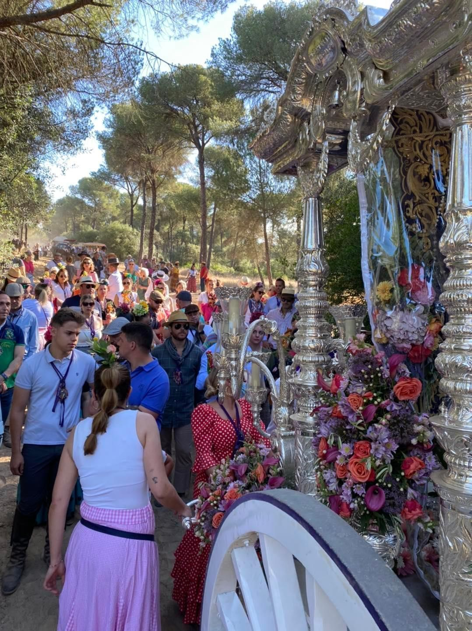 Último trayecto de la hermandad hasta la aldea almonteña.