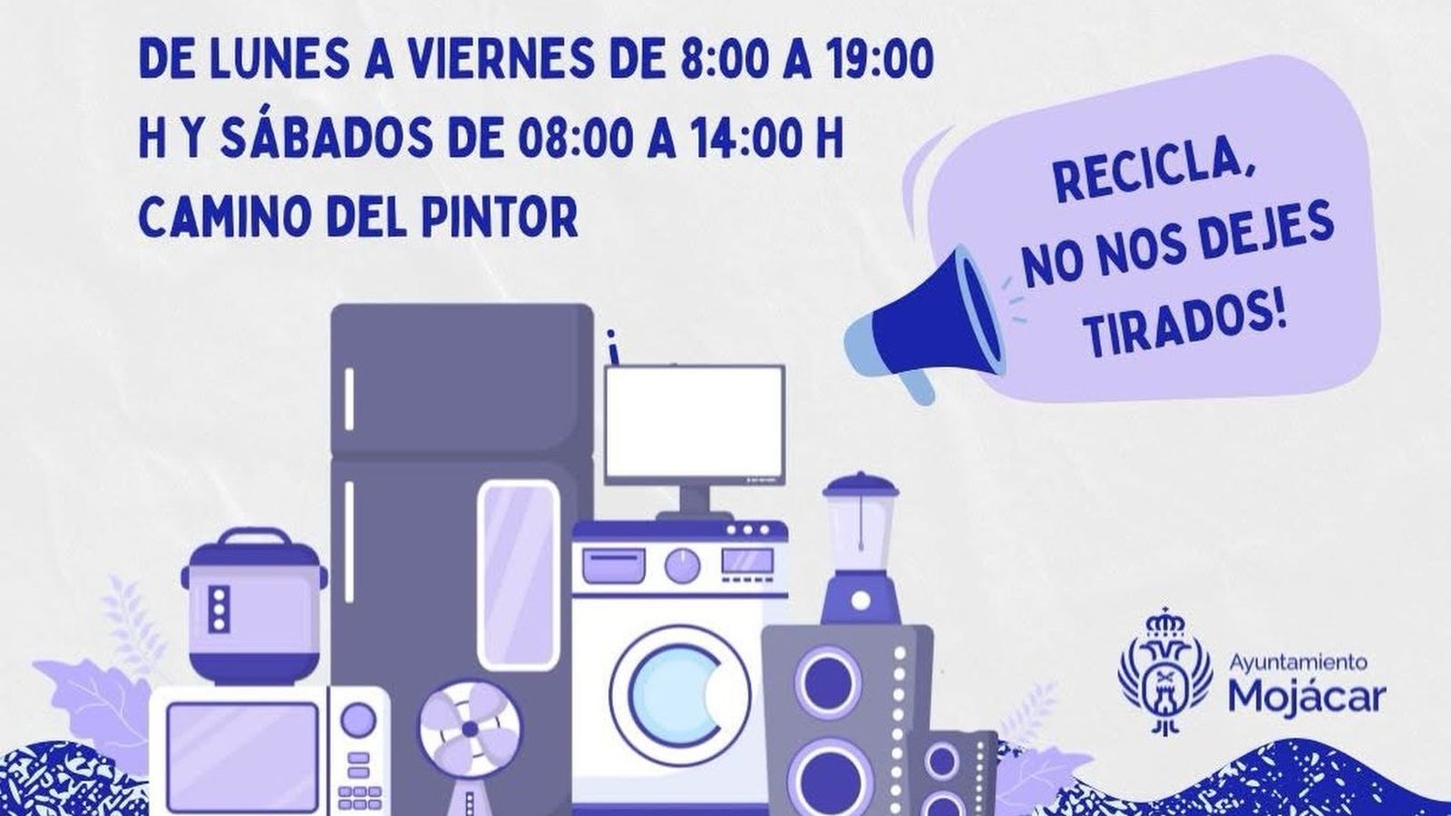 Cartel del punto limpio de Mojácar.