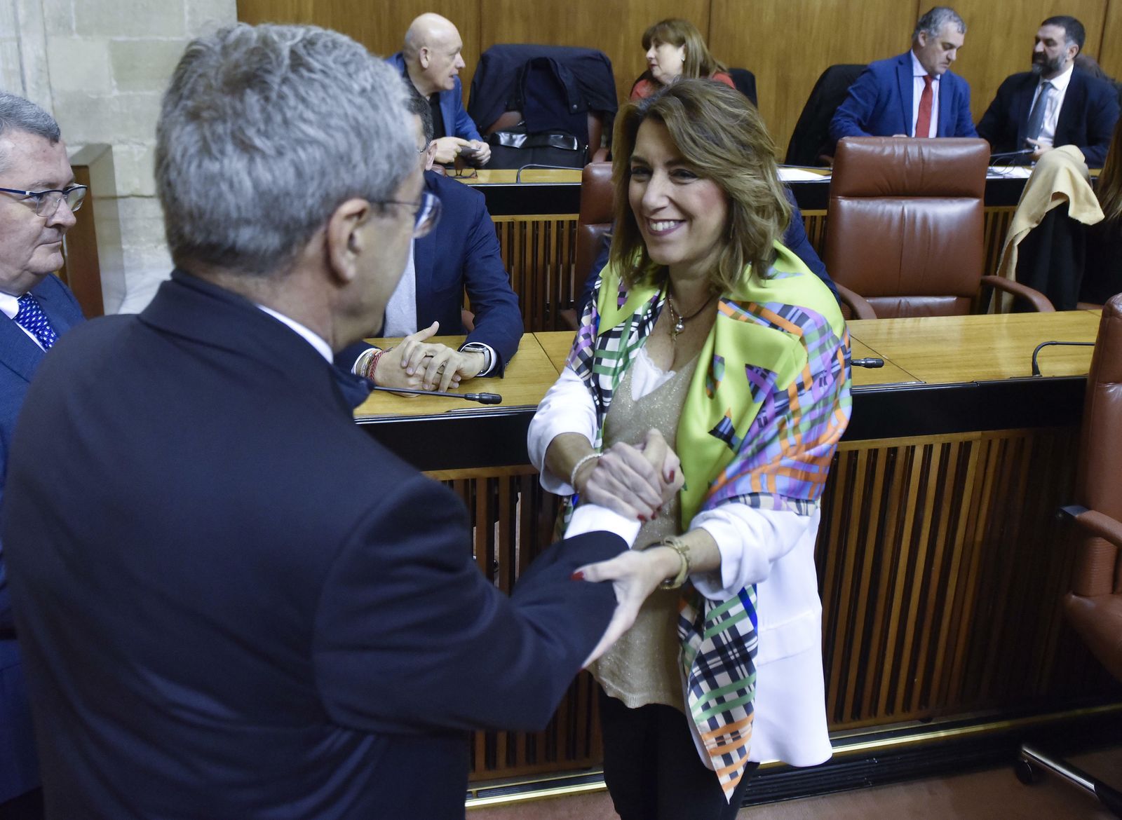 Susana Díaz, en la sesión de este martes en el Parlamento andaluz.