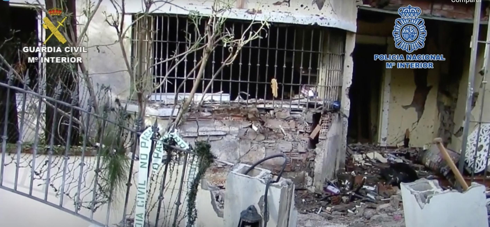 Así quedó la vivienda que explosionaron.