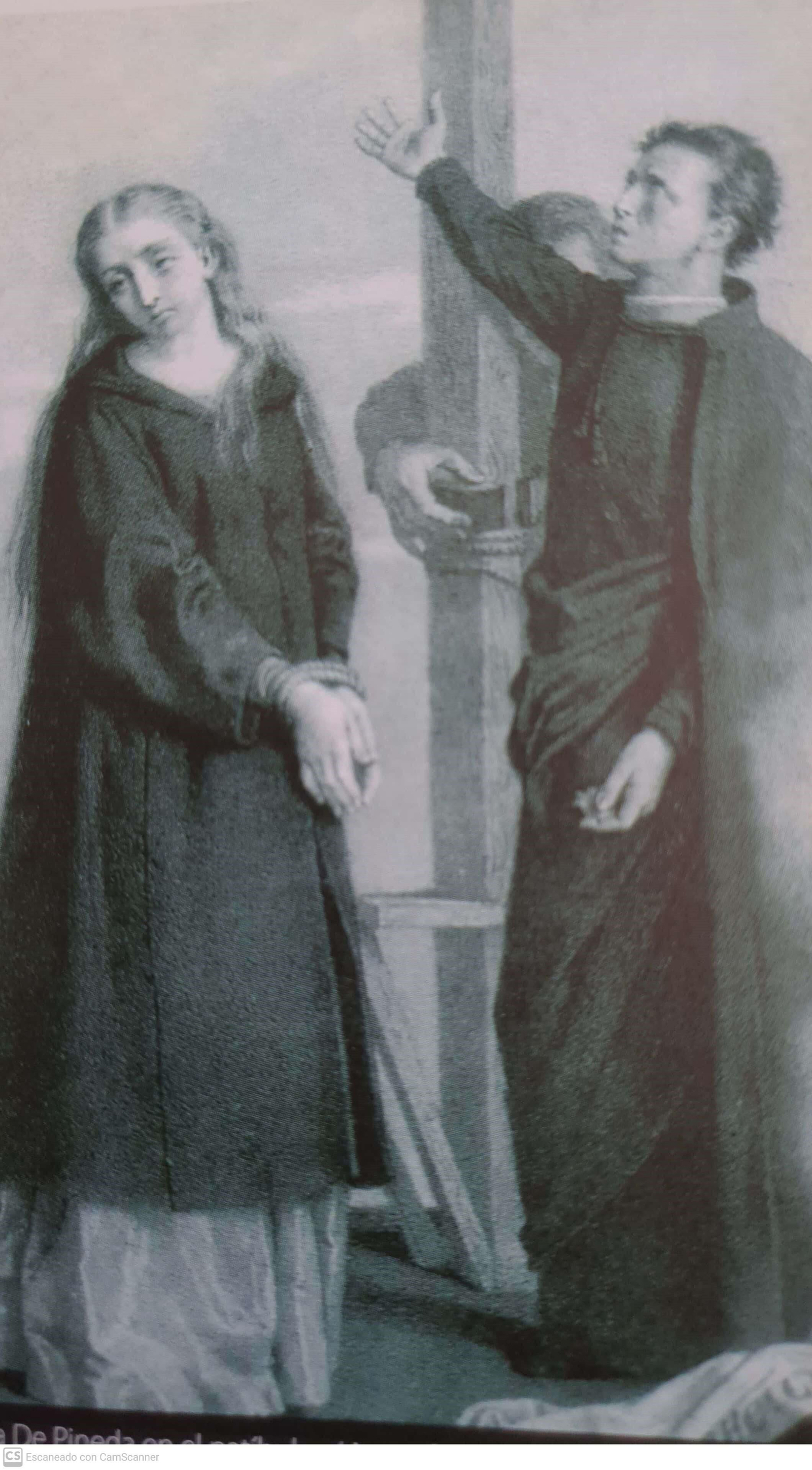 Grabado de Contreras sobre Mariana Pineda.