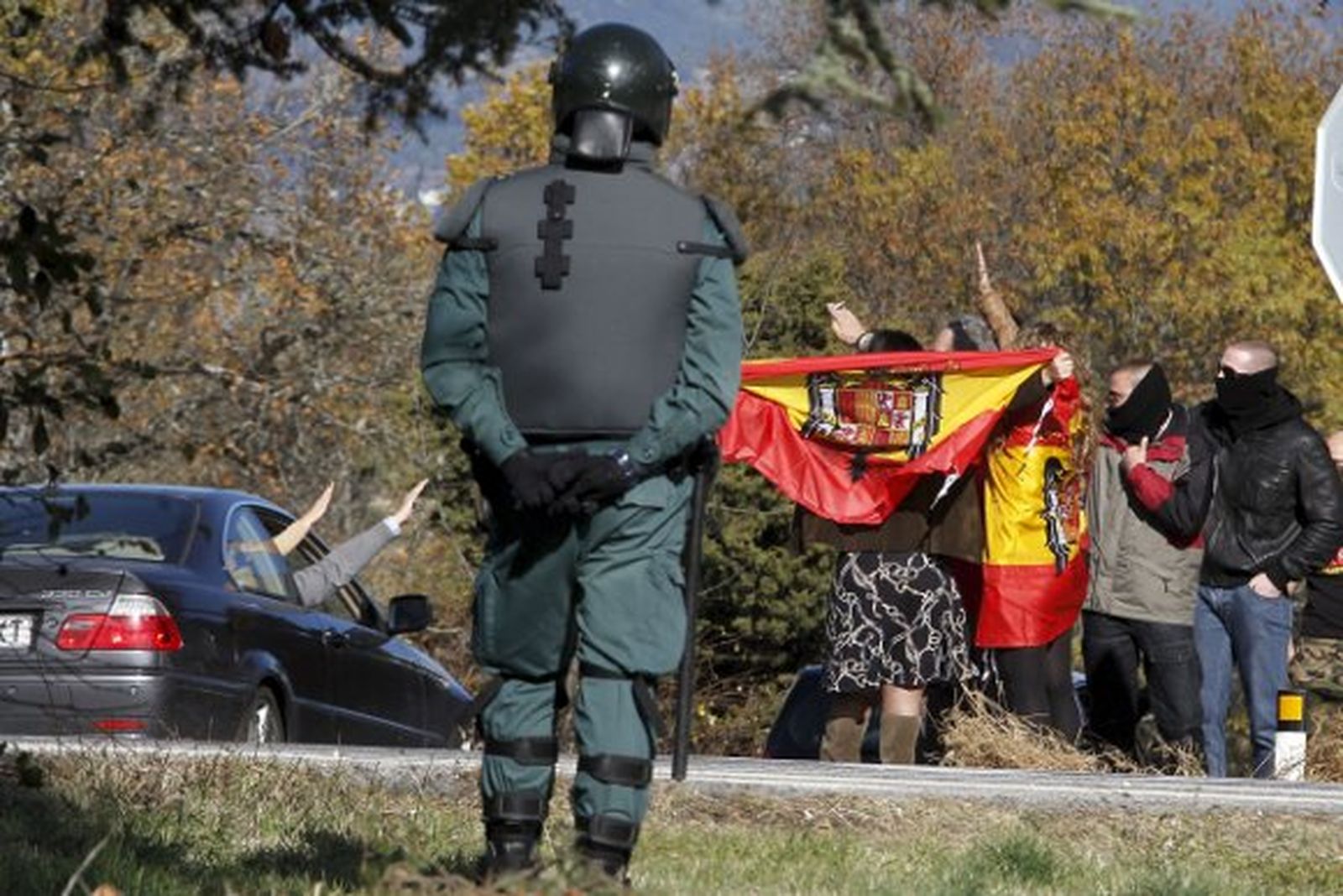 Tensión en el Valle de los Caídos en el 35 aniversario de la muerte de Franco