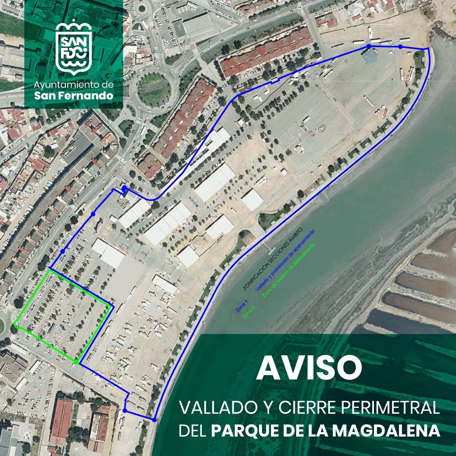 Perímetro que será vallado para la obra y zona que se reservará como aparcamiento.