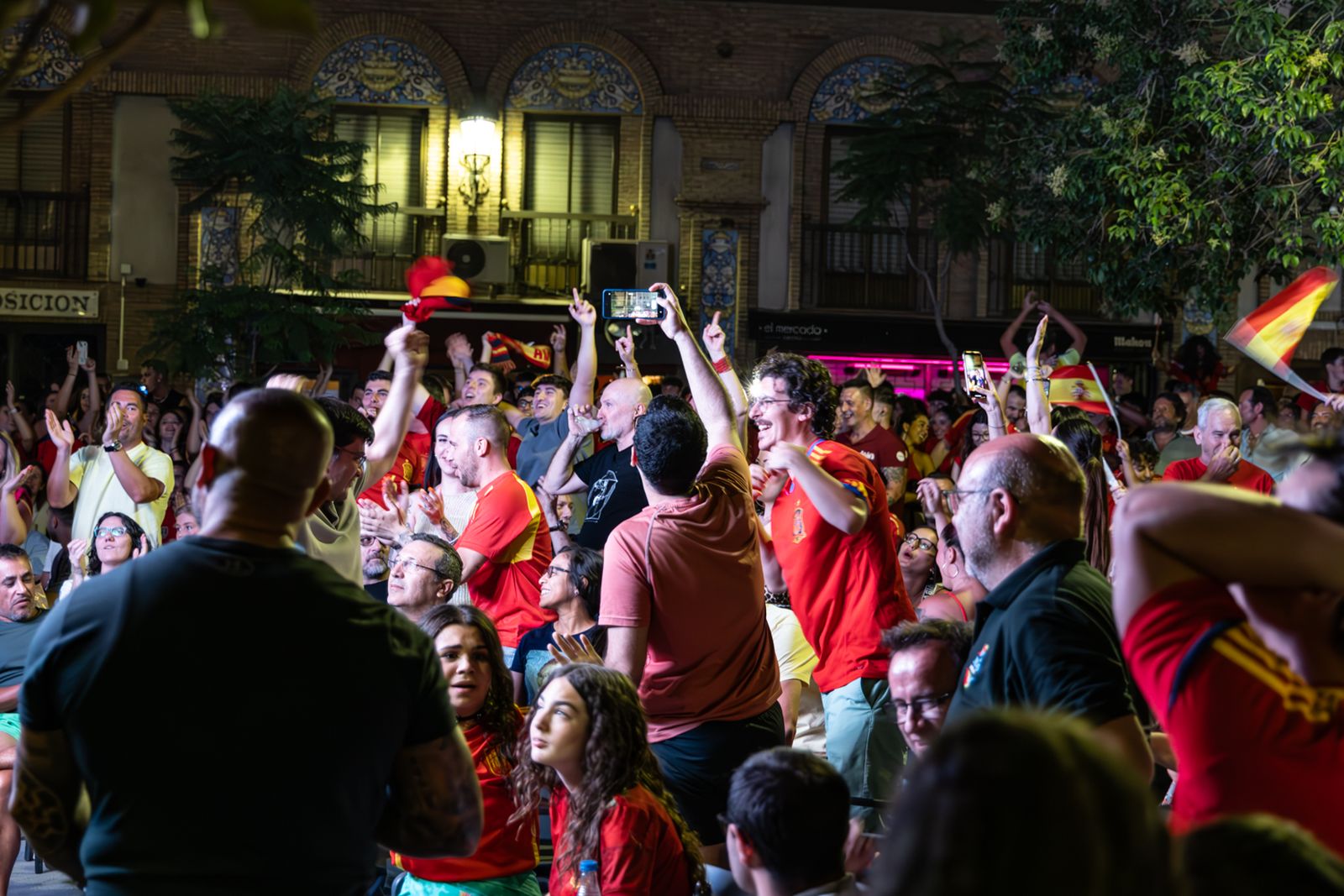 La euforia jiennense por la victoria de España, imágenes