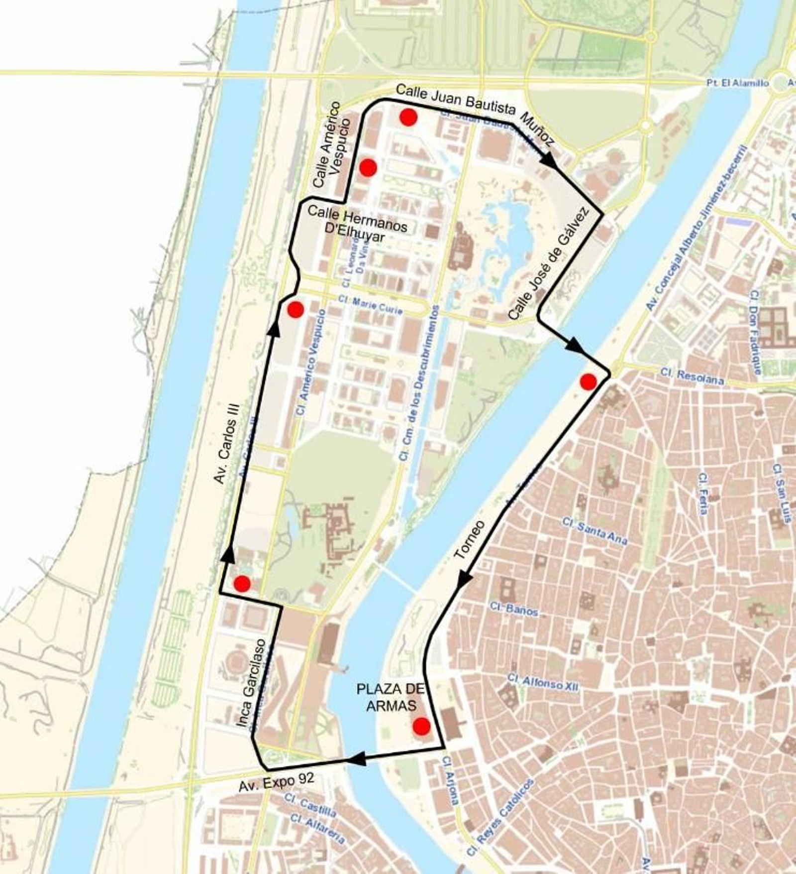 Lanzadera circular hacia la Cartuja