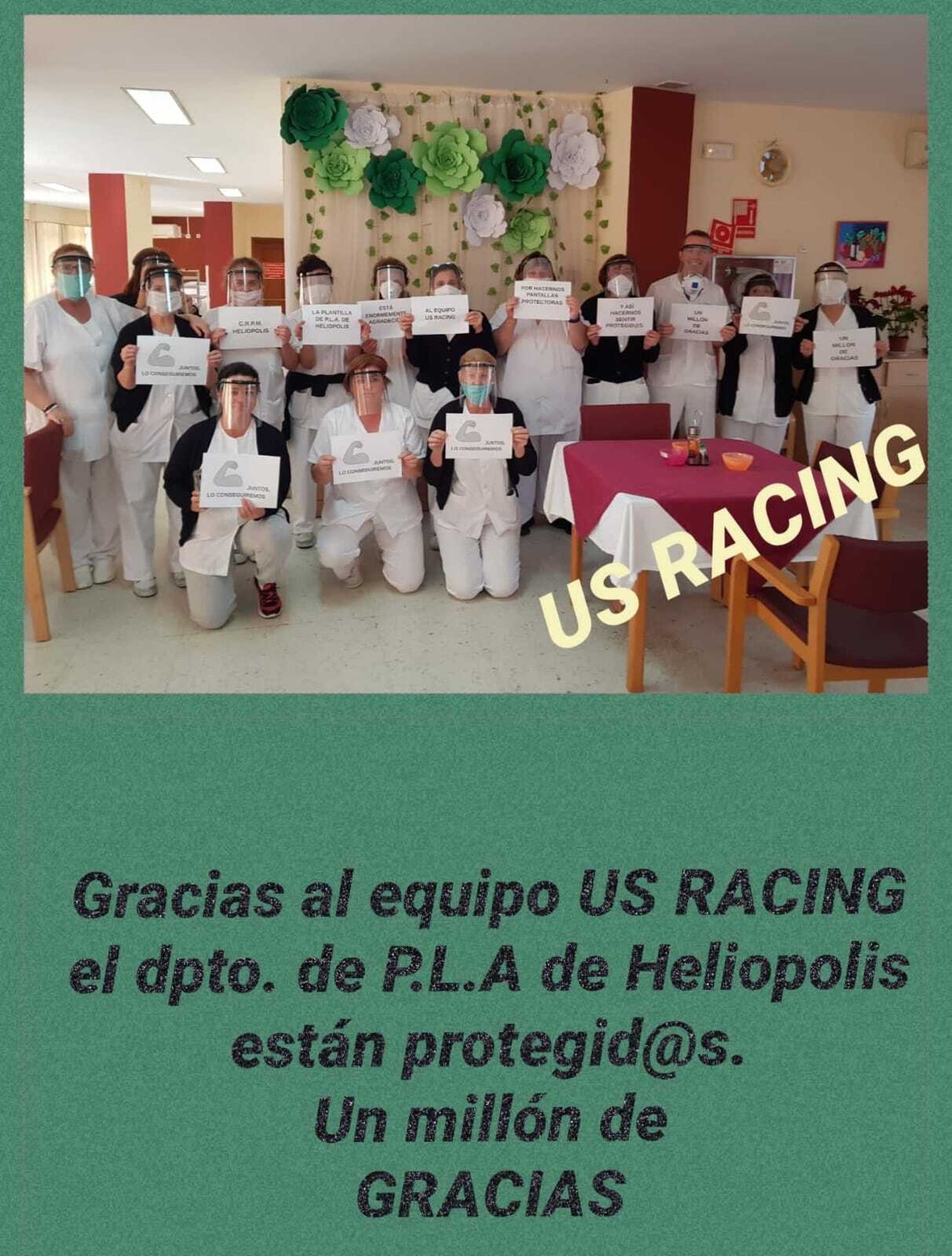 Personal sanitario con las pantallas de protección de USRacing.