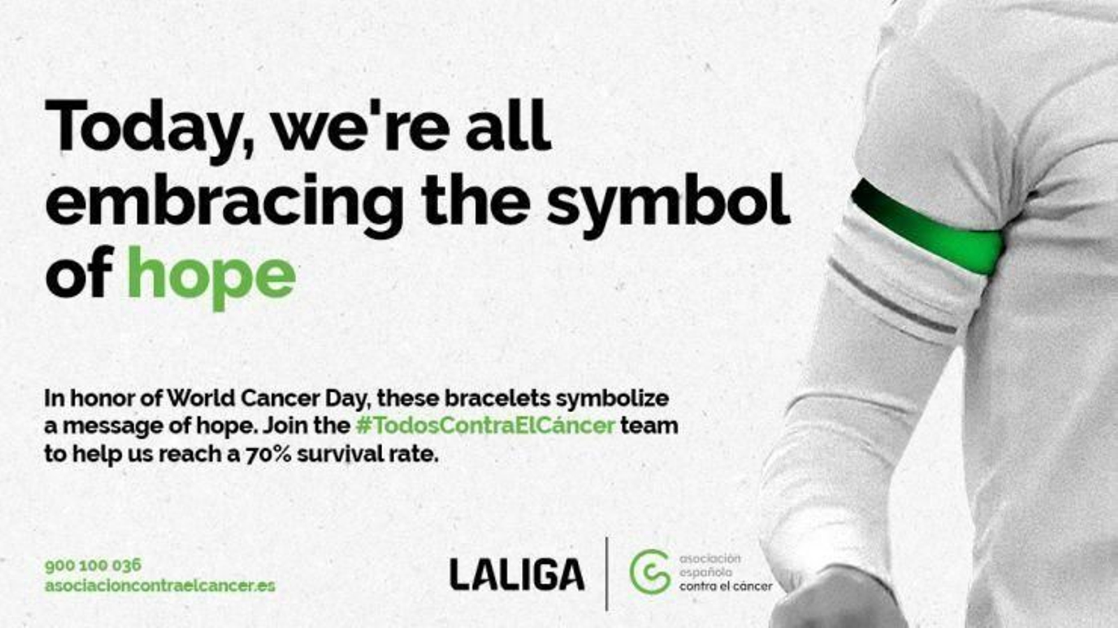 Cartel de la campaña de LaLiga y la Asociación Española Contra el Cáncer. Cartel de la campaña de LaLiga y la Asociación Española Contra el Cáncer.