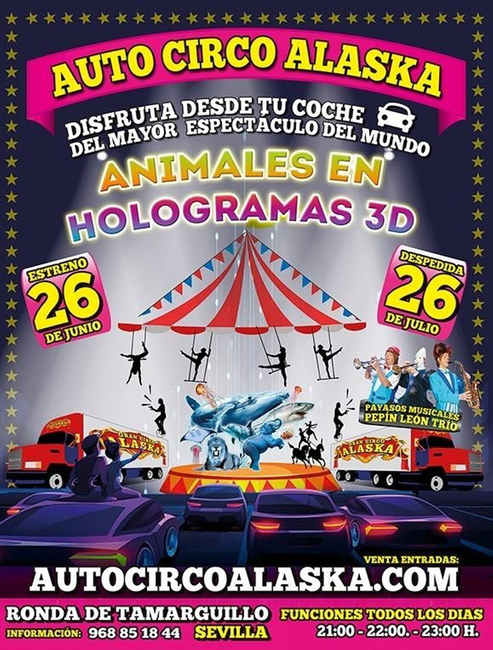 Cartel del Auto Circo Alaska.