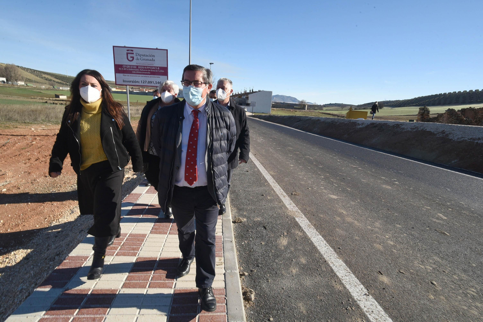 Visita a los trabajos finalizados en la carretera de Gobernador.