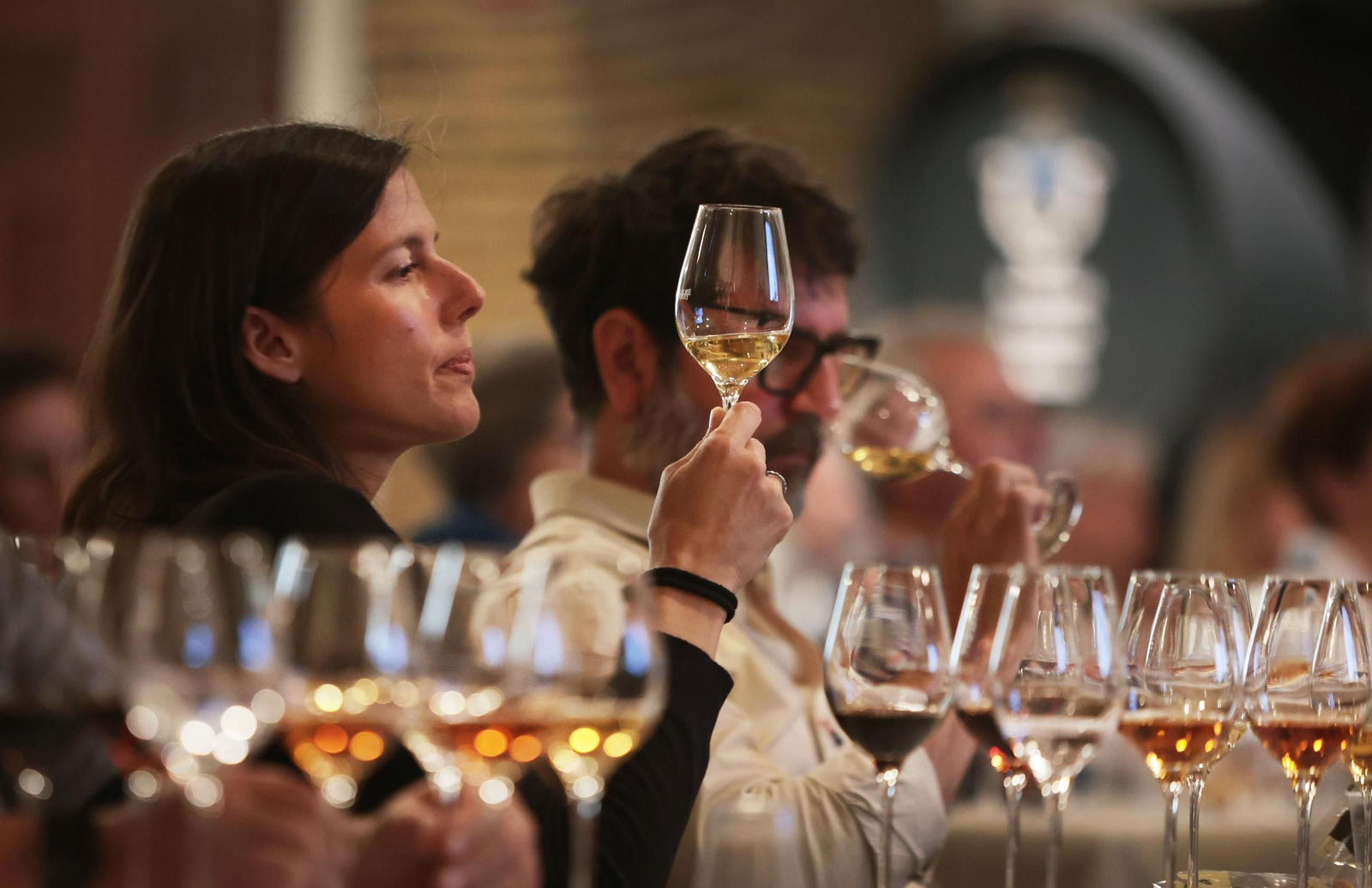 Cata de vino de Jerez, en una imagen de archivo.