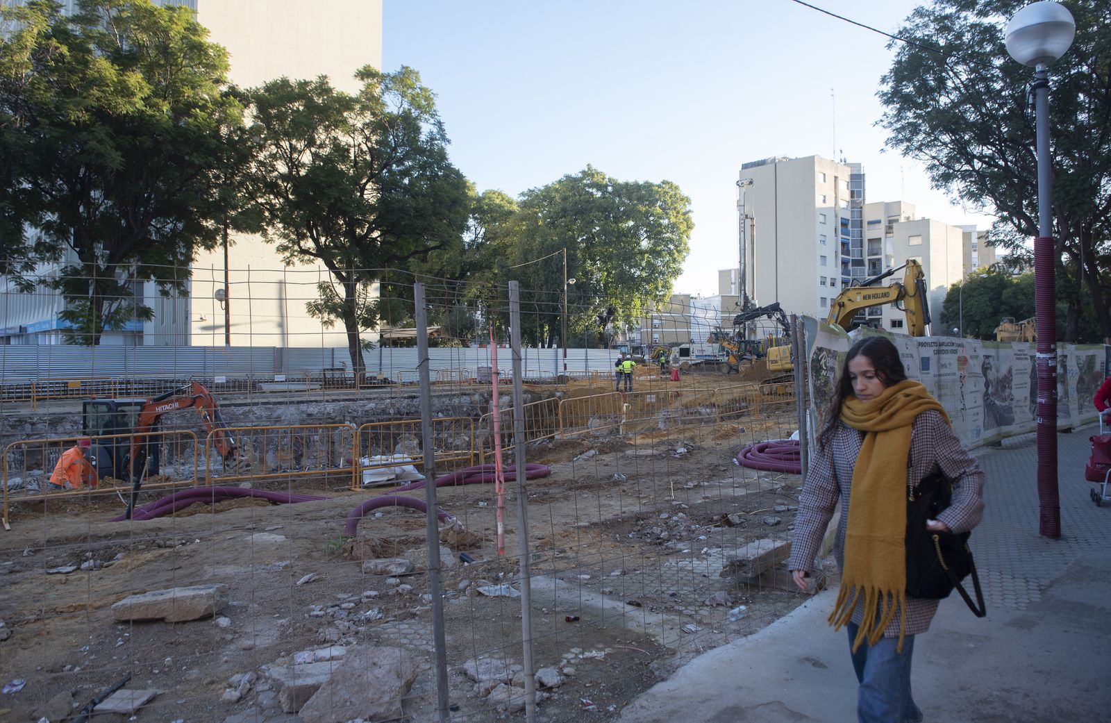 Imágenes de las obras en Ramón y Cajal para el túnel del tranvía