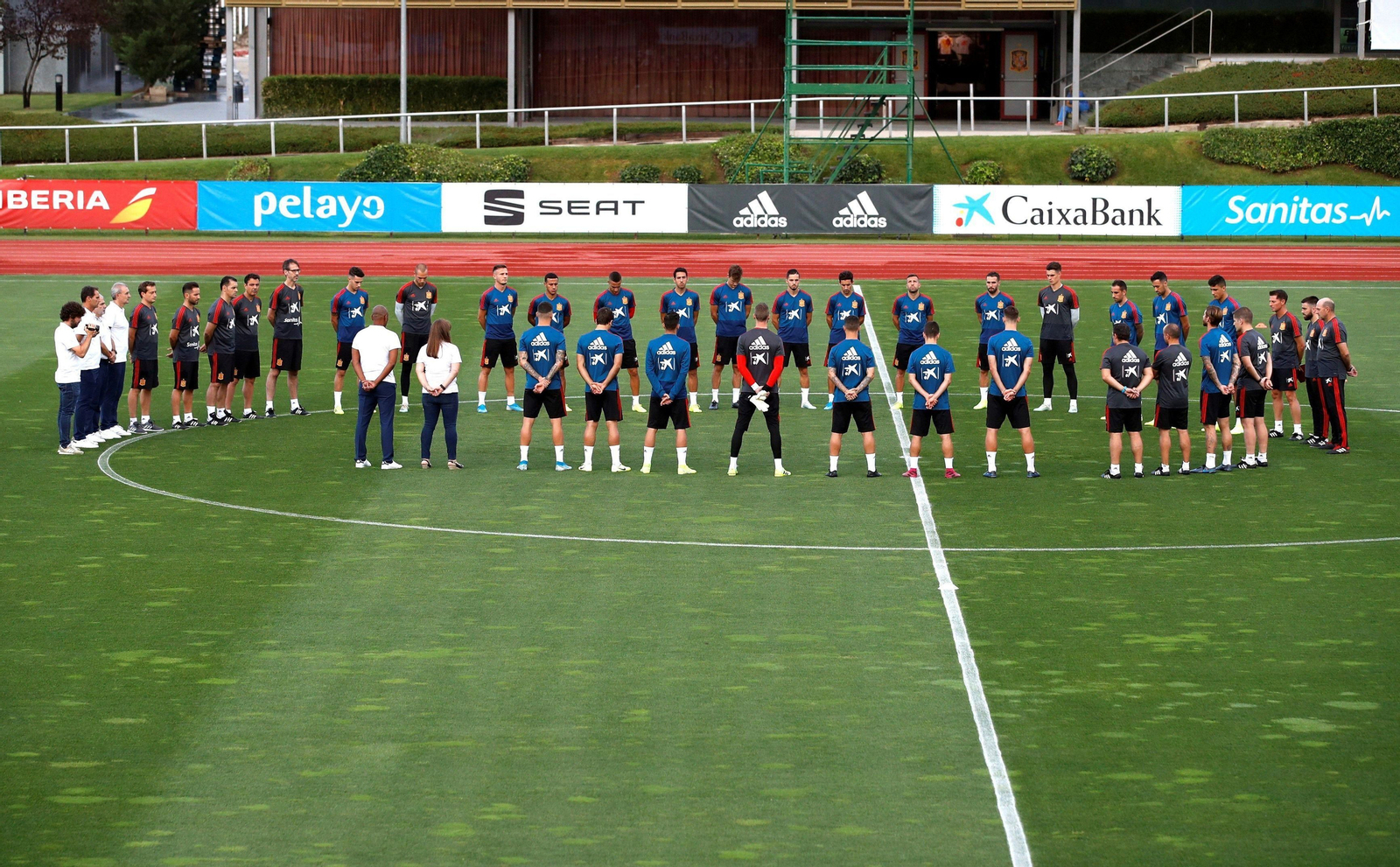 La selección española, en un entrenamiento en la Ciudad del Fútbol de Las Rozas.