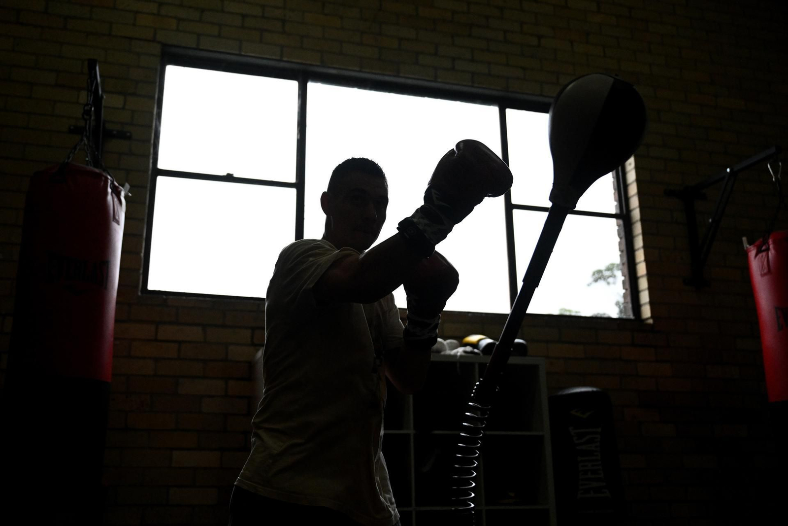 Un boxeador durante su entrenamiento.