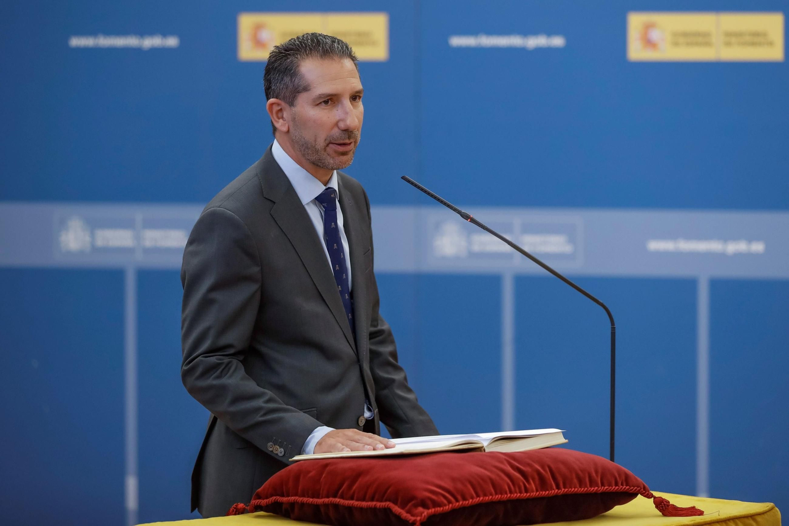 Jesús Manuel Gómez García, durante la toma de posesión de su cargo como subsecretario de Fomento.