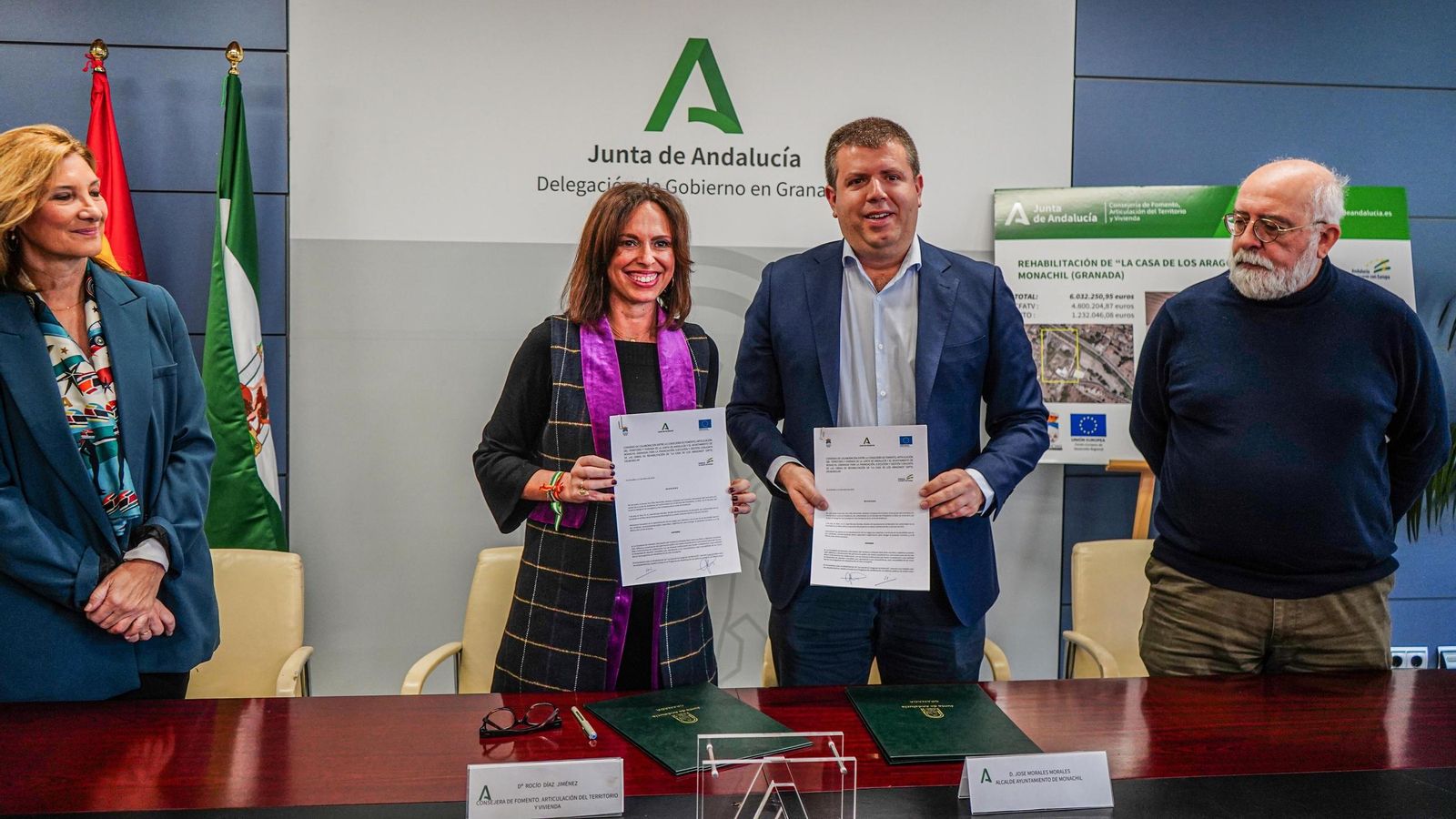 Imagen de la firma, en enero de 2024, para definir la financiación de la obra