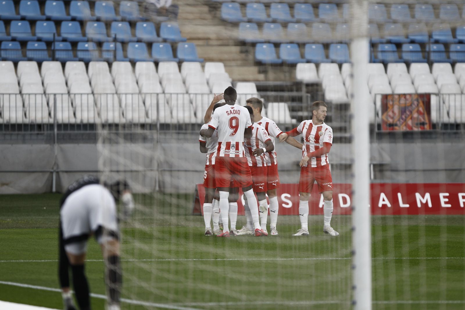 Celebración del gol de Villalba.