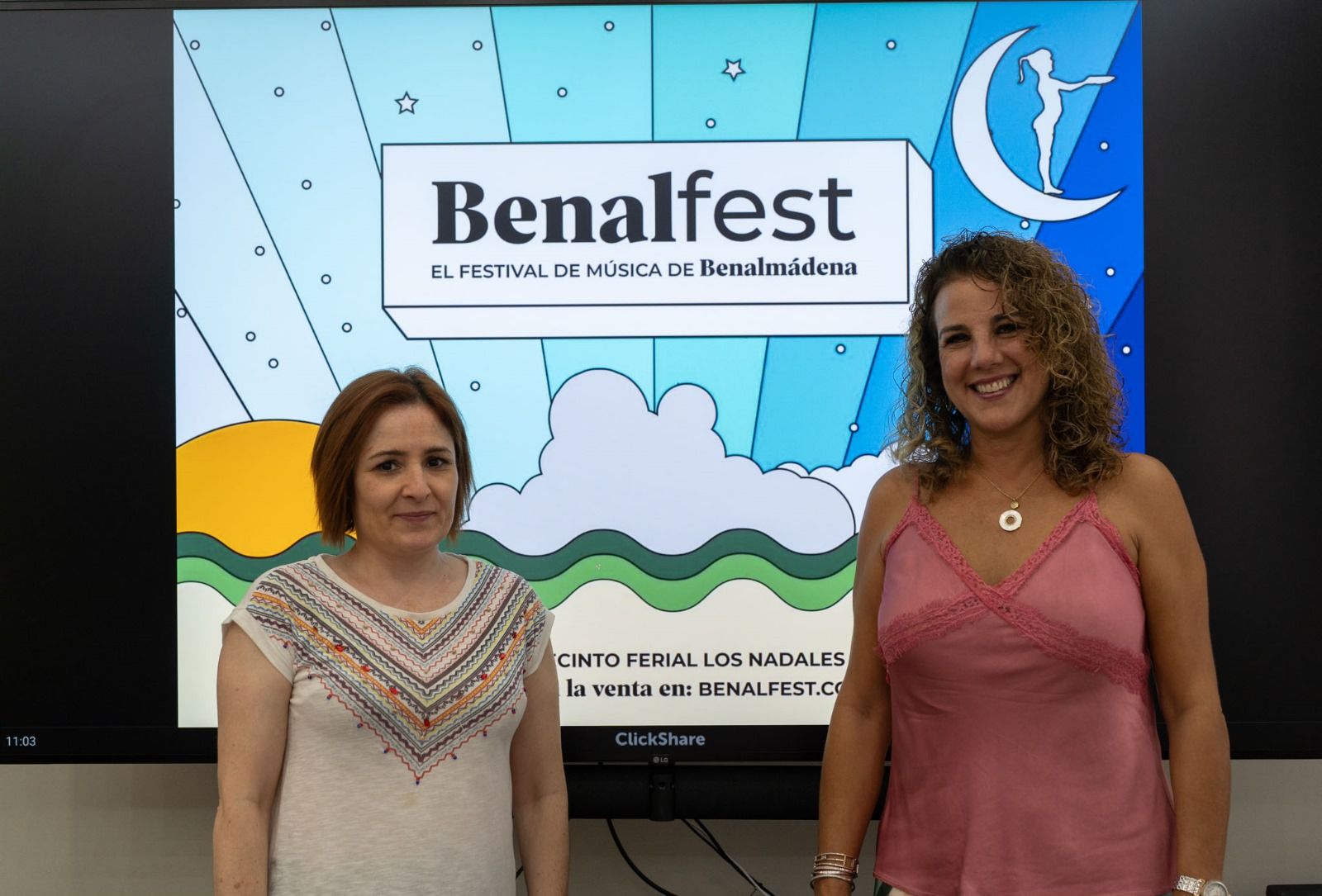 La edil de Festejos, Yolanda Peña (D.), y la representante de Planeta Sonoro, Rebeca Ruano.