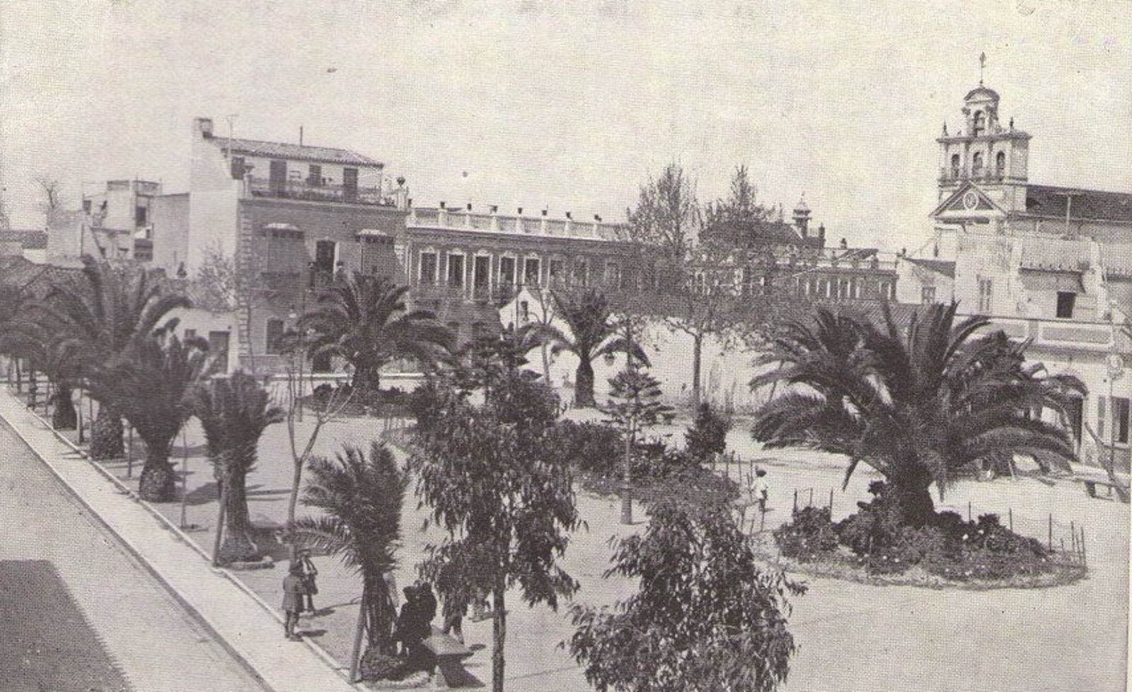 La Plaza Fariñas de La Línea, en un grabado de principios de siglo.