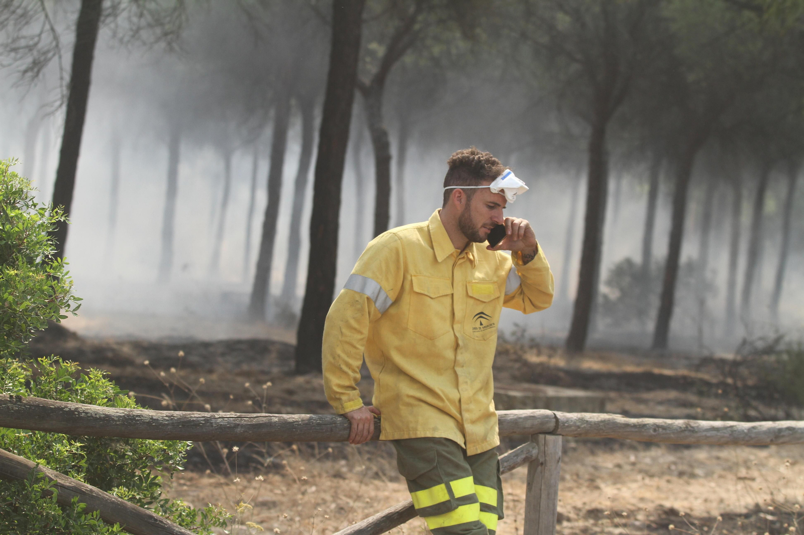 Las imágenes del incendio en Moguer y Mazagón