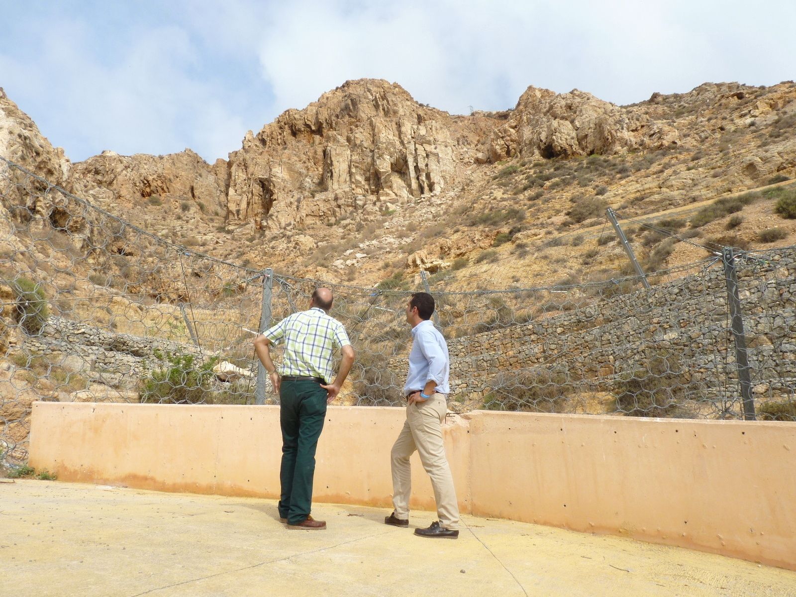 Zona alta del barranco de Greppi en la que se colocaron mallas.