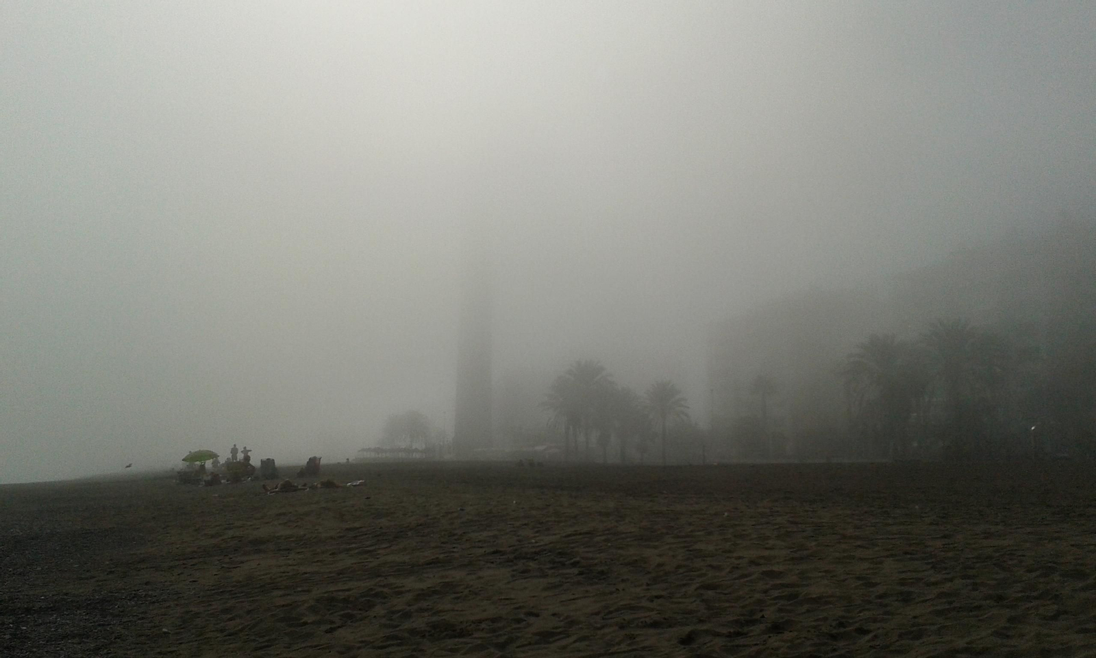 Imagen de ayer tarde en la playa de Huelin.