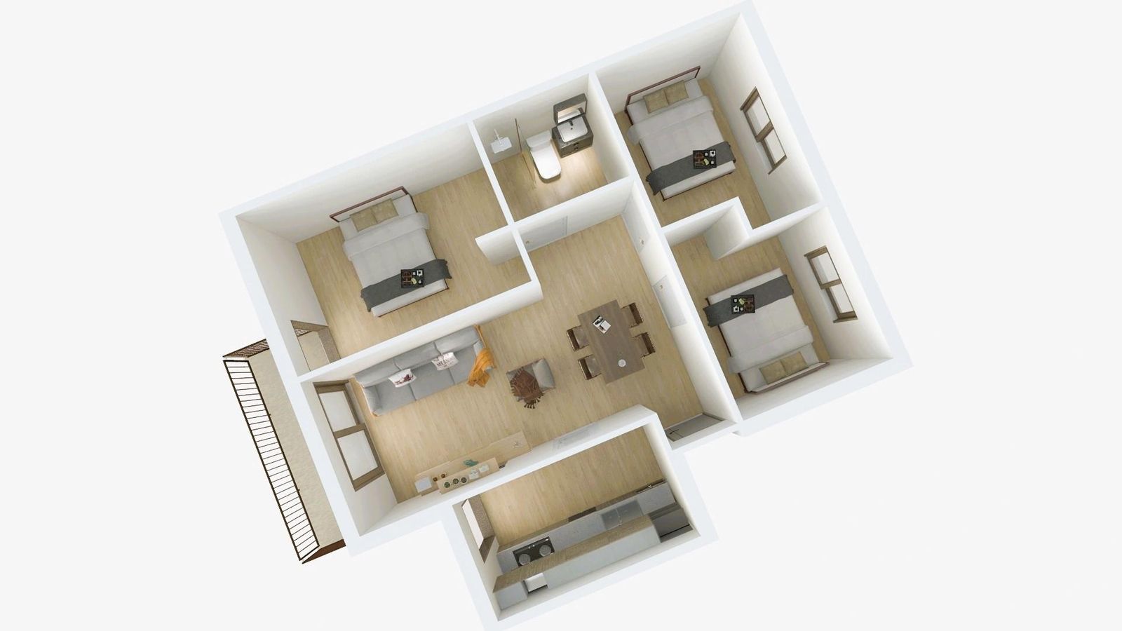 Plano de una de las viviendas de la promoción Sotobosque