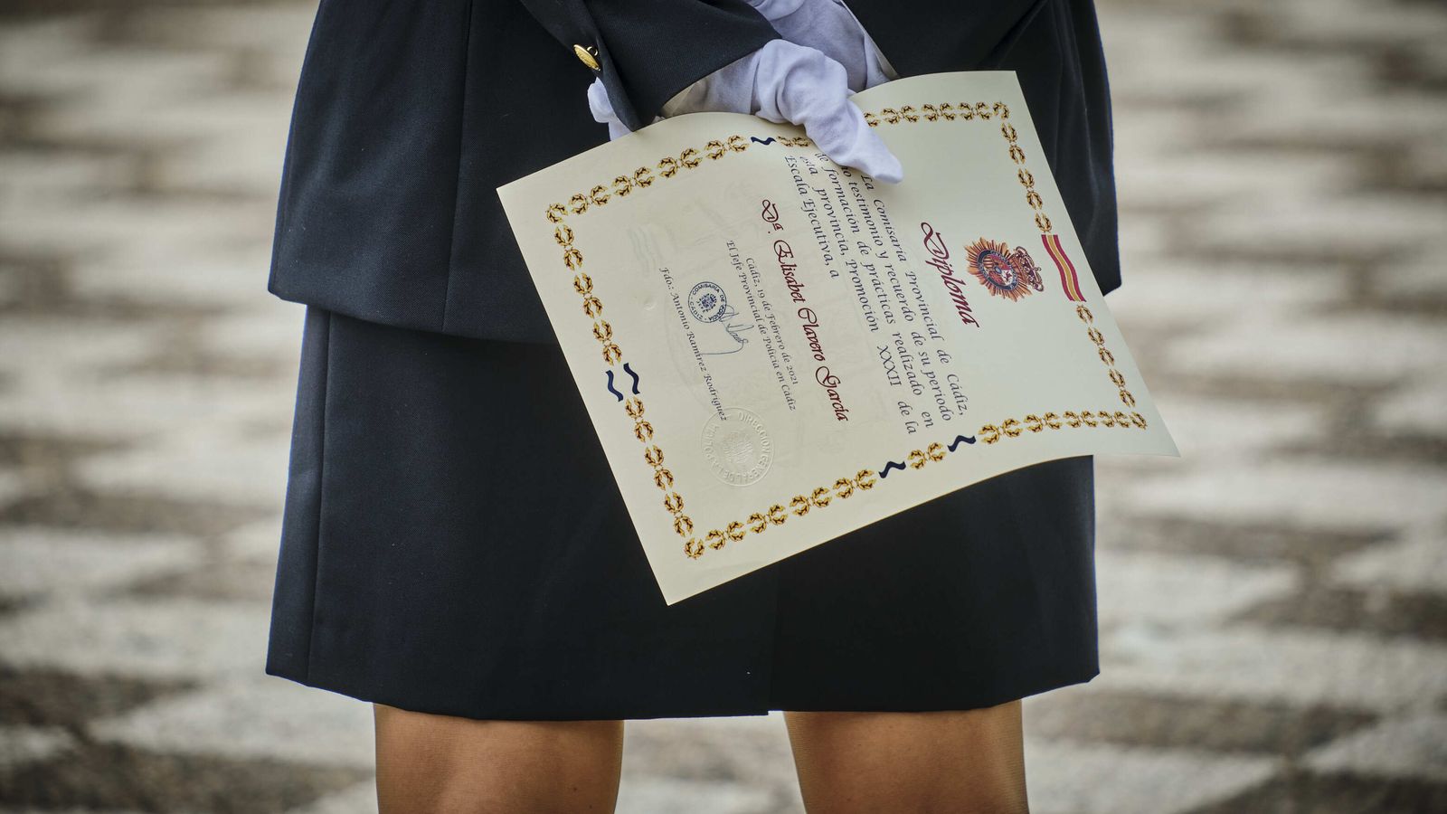 Acto de  juramento de 22 nuevos inspectores de la Policía Nacional en la Plaza de España.