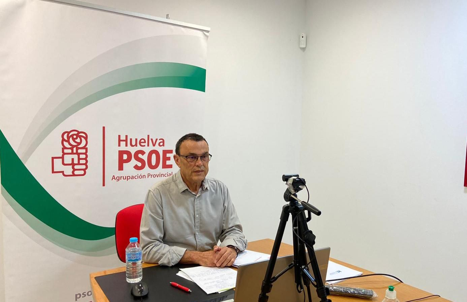 Ignacio Caraballo, durante la ejecutiva provincial celebrada de forma telemática.