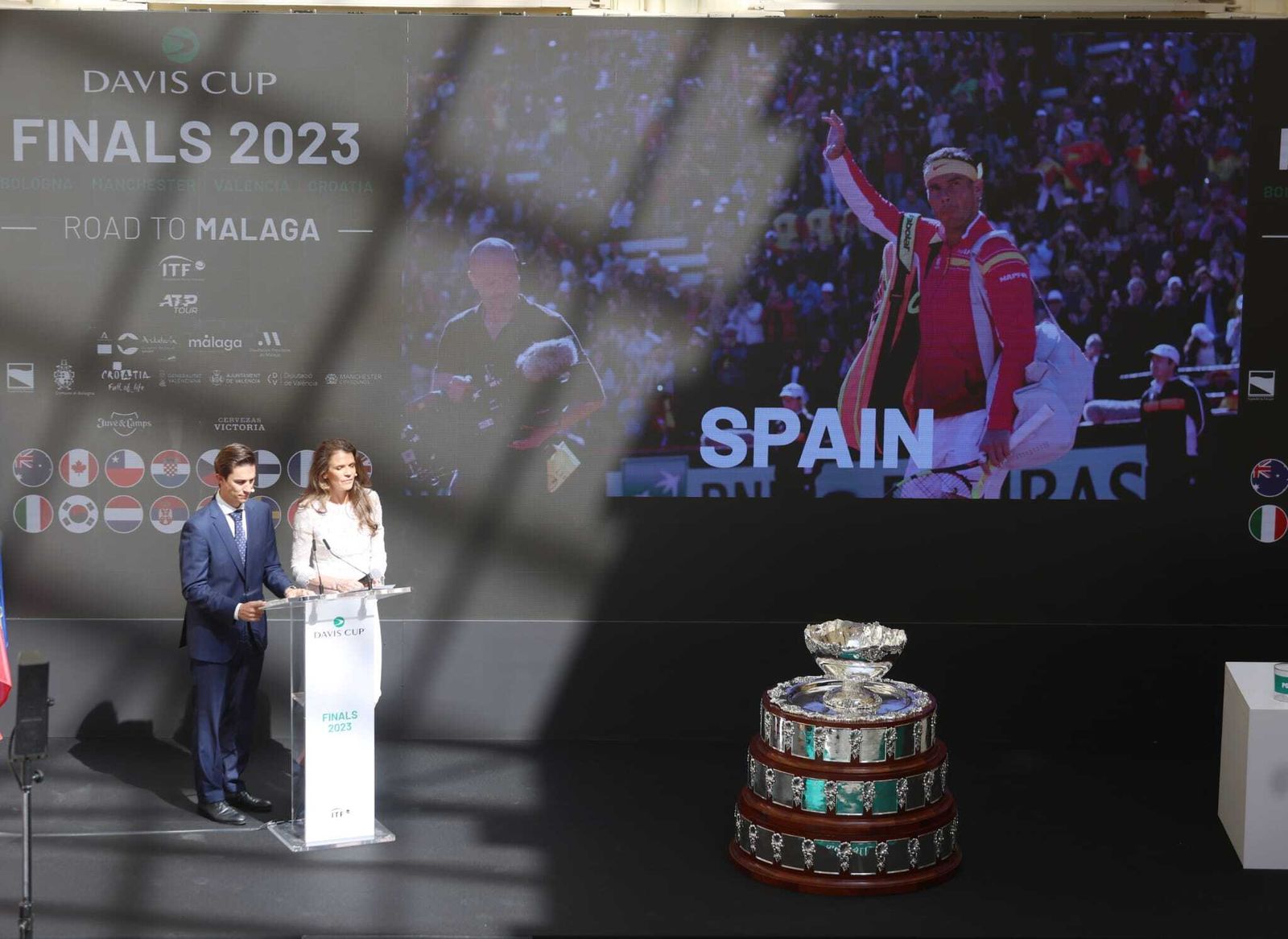 Imagen del sorteo de la Copa Davis en Málaga.