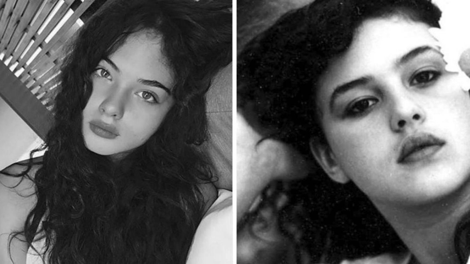 Fotomontaje que demuestra el increíble parecido de Deva Cassel, hija de Bellucci y modelo, con su madre de joven.