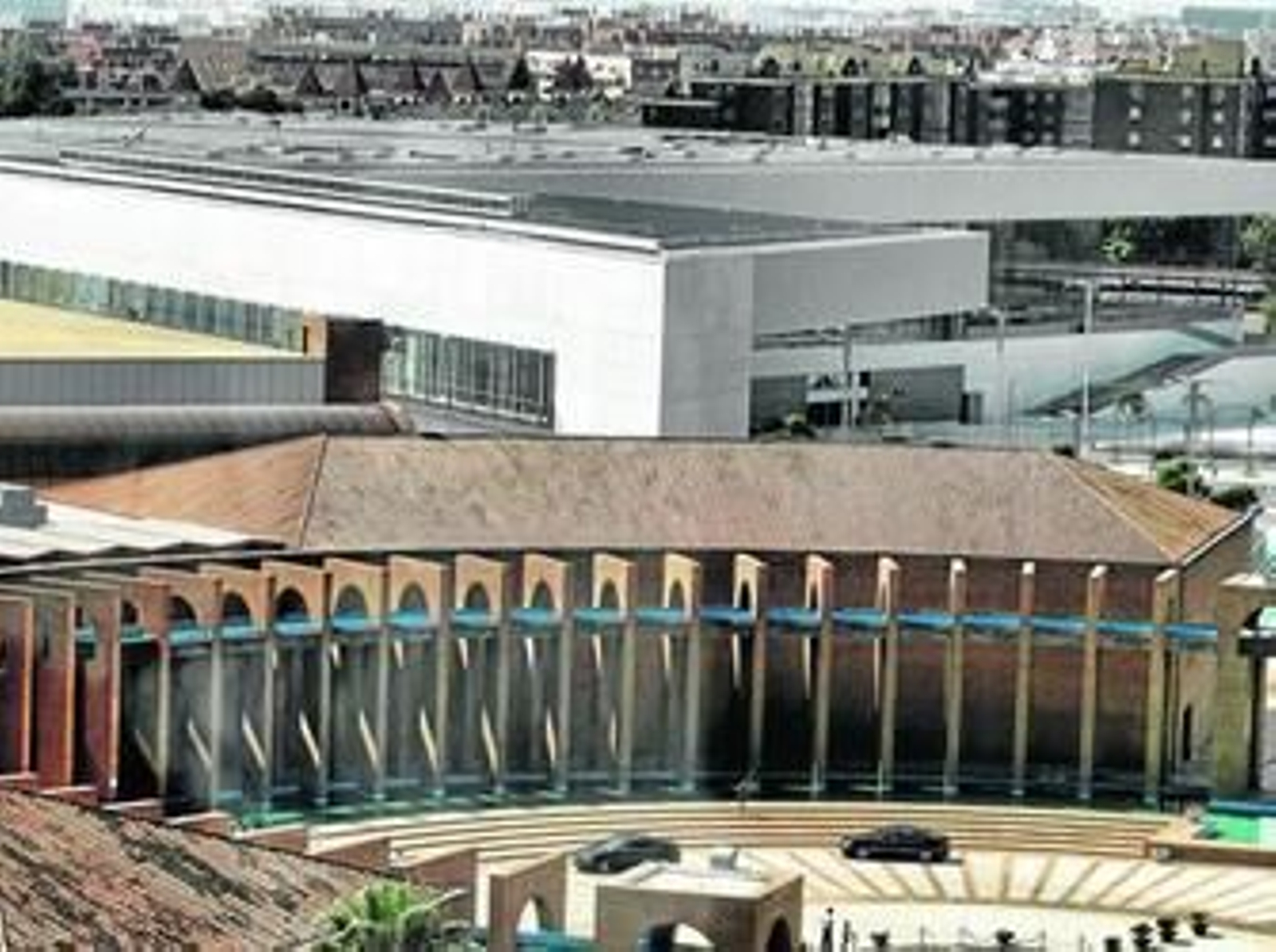 La construcción del nuevo auditorio del Palacio de Congresos y Exposiciones.