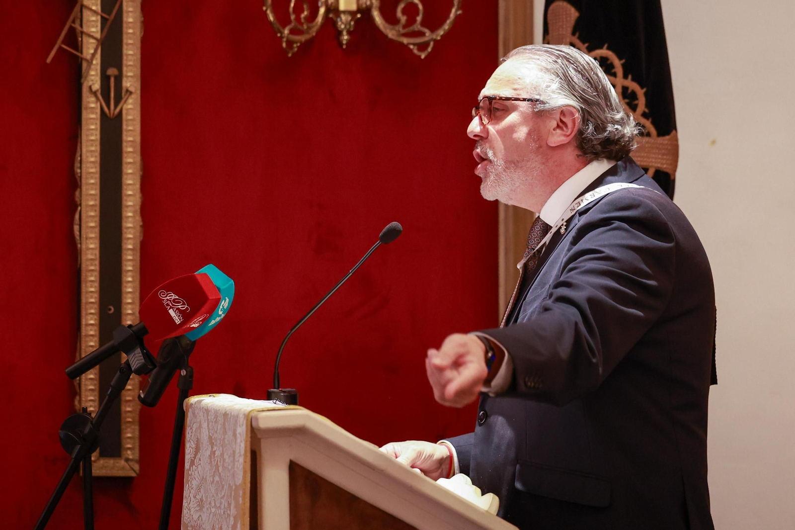 Juan José Castiñeiras Bustillo, durante el Pregón de las Glorias 2025