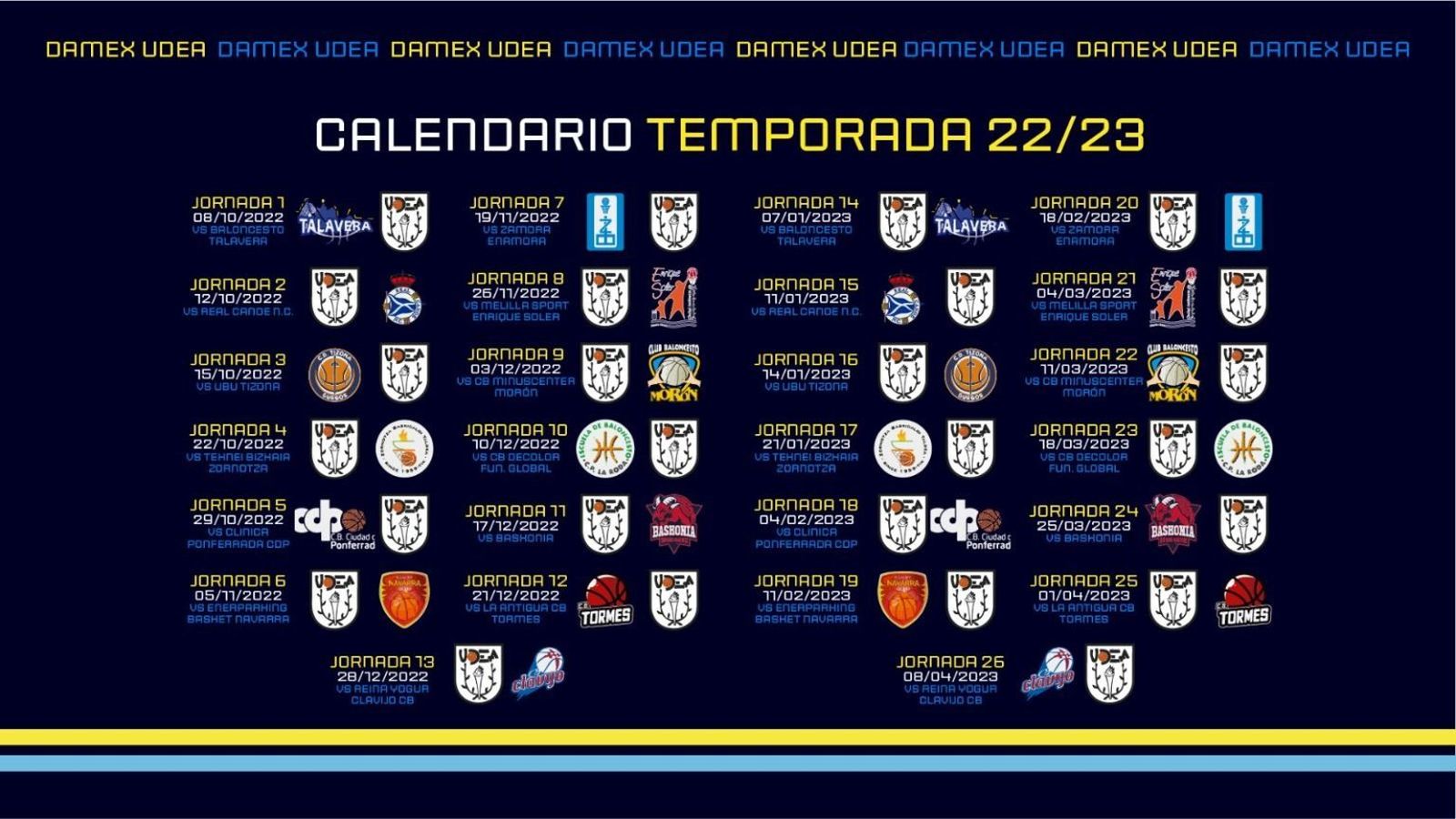 El calendario de Udea.