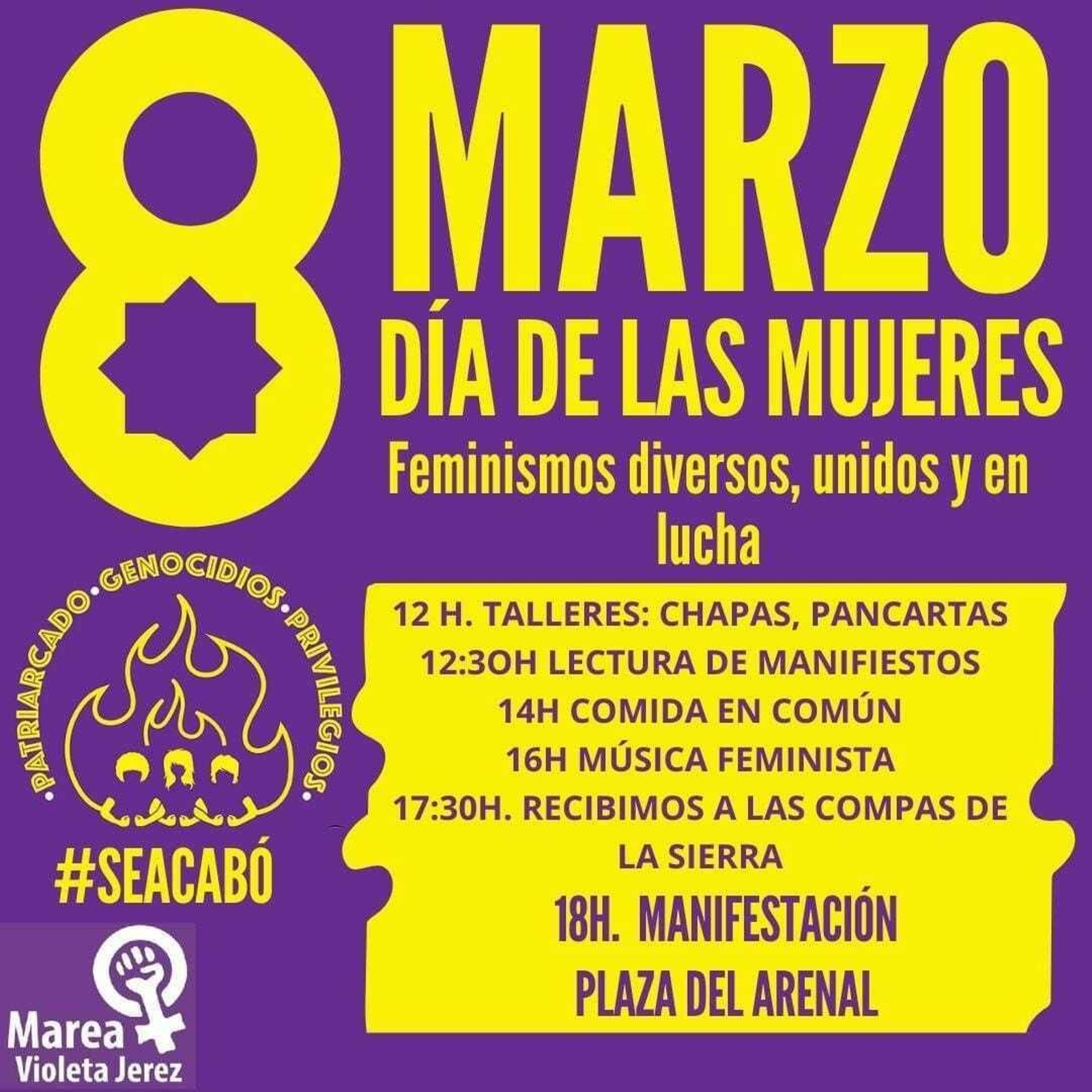 Programa de Marea Violeta en Jerez por el 8-M