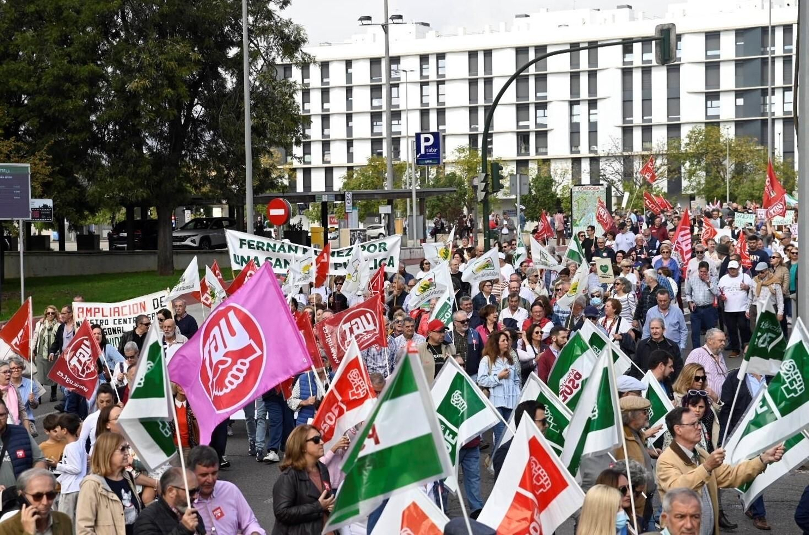La manifestación en defensa de la sanidad pública en Córdoba, en imágenes
