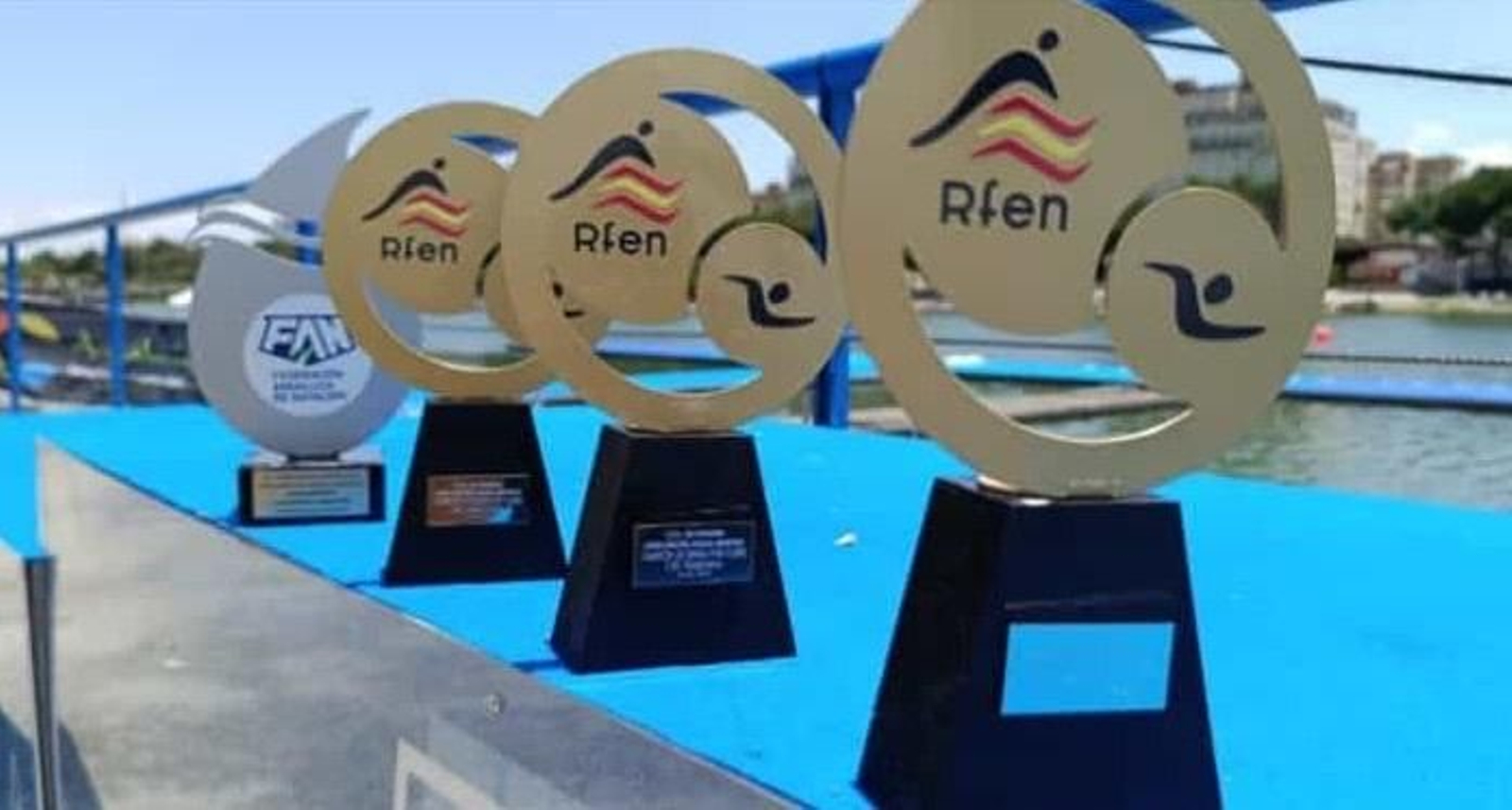 El Jerez Natación Máster se ha hecho con los tres trofeos del Nacional de Aguas Abiertas: masculino, femenino y por equipos.