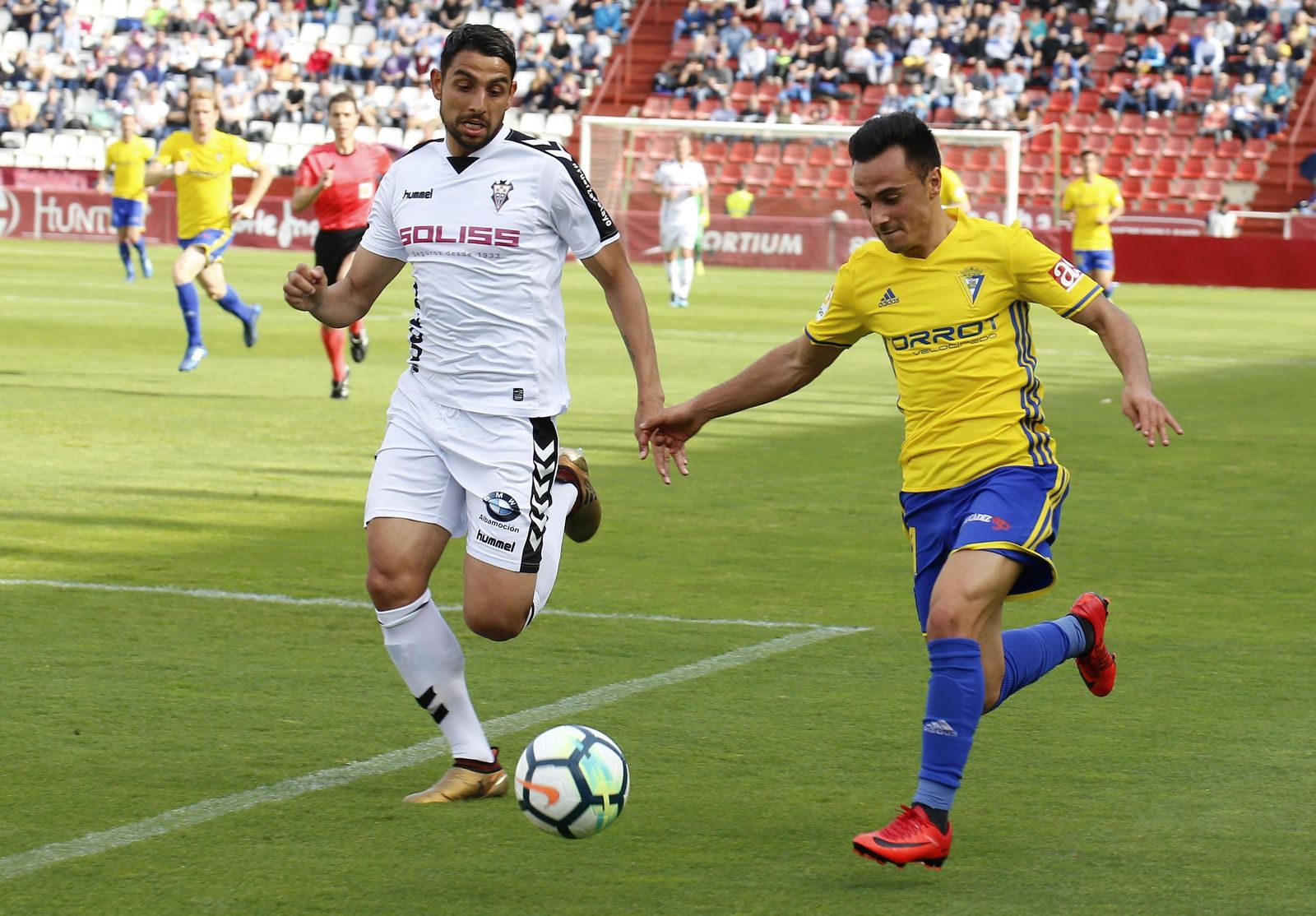 Álvaro García, en el choque ante el Albacete.