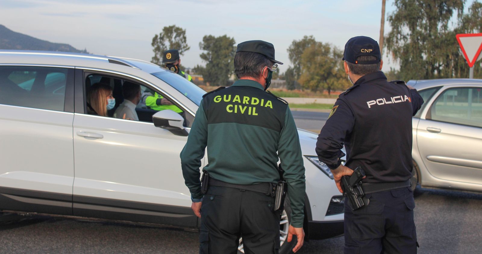 Un control de Policía y Guardia Civil a la salida de Córdoba.