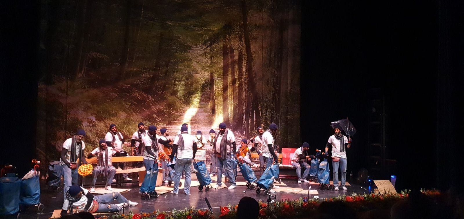 La murga de Merchán en la sesión de preliminares.