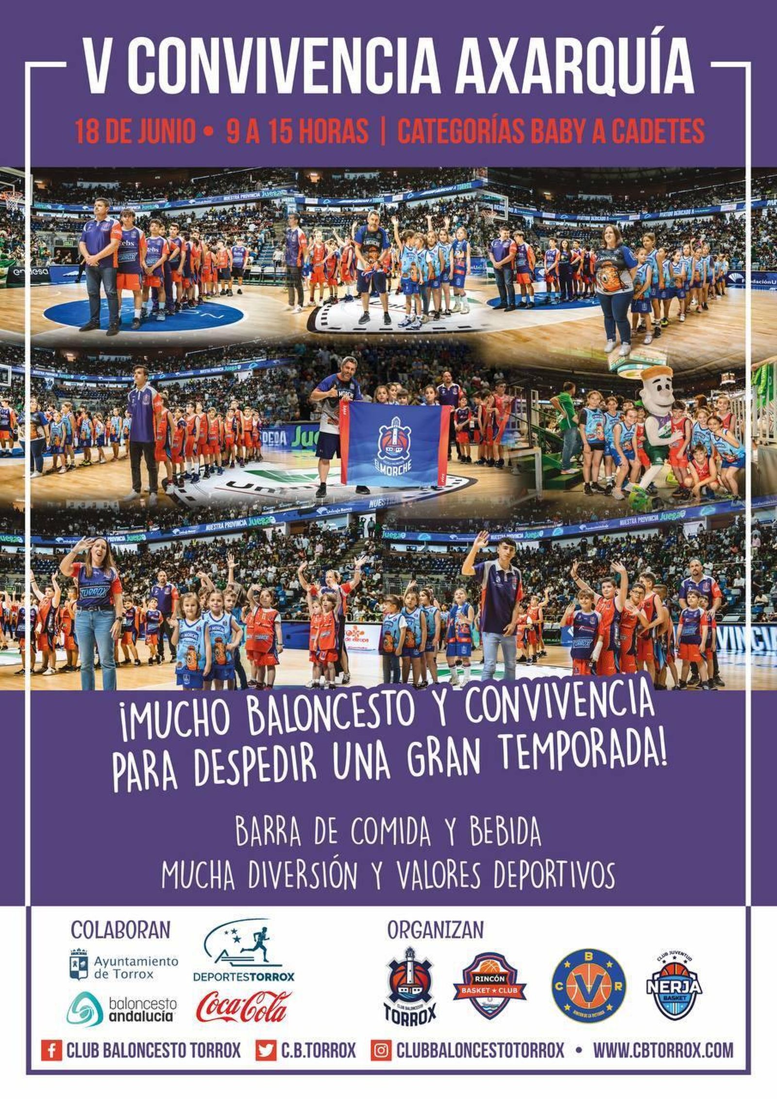 Cartel promocional de la V Convivencia Axarquía de Baloncesto
