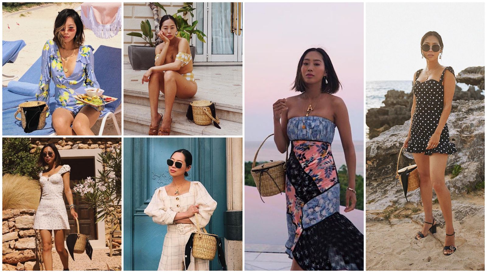 Aimee Song (@songofstyle) tiene debilidad por este bolso cesta en forma de maceta. La hemos visto combinarlo con numerosos looks distintos y es el complemento perfecto para todos y cada uno de ellos.