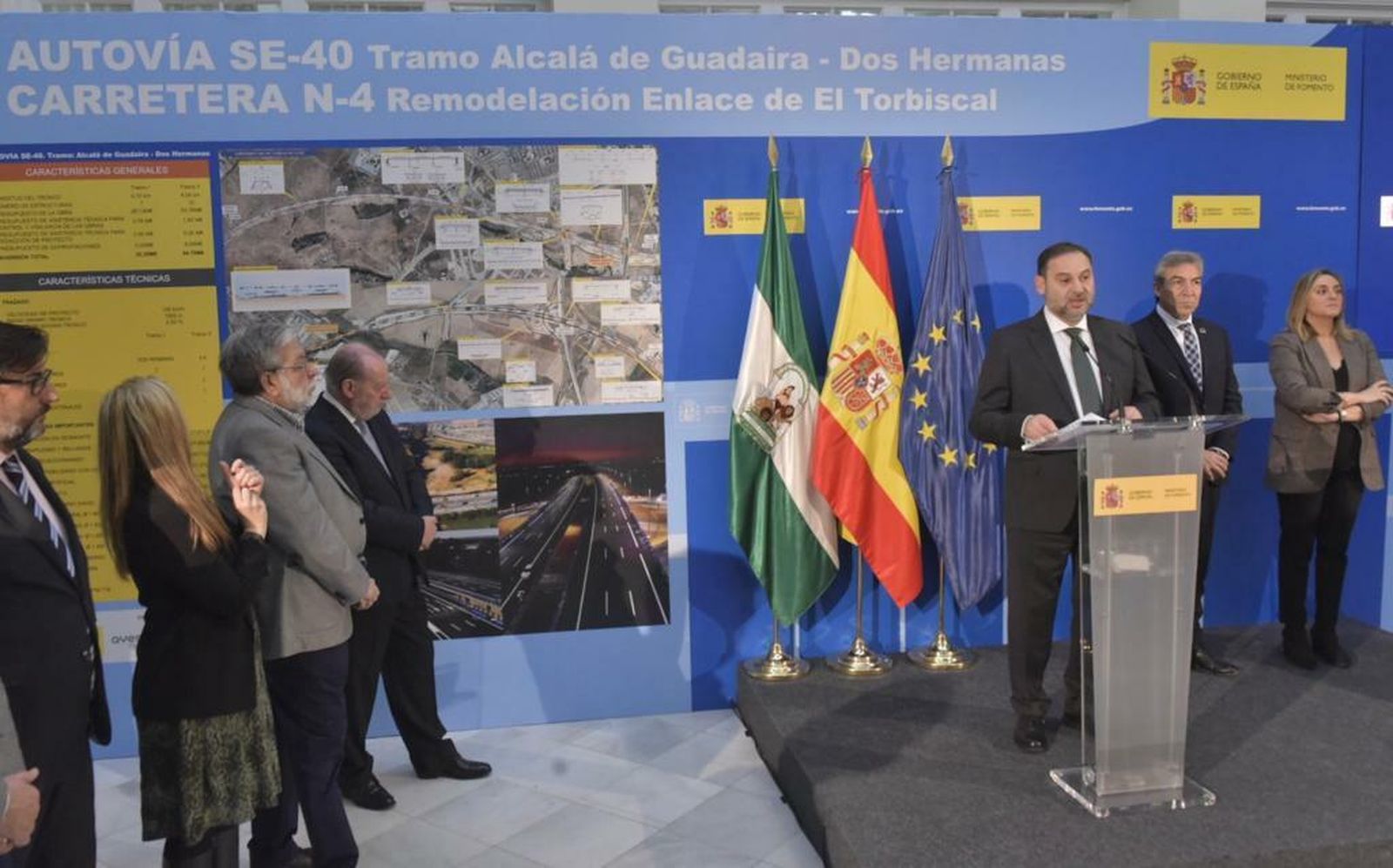 José Luis Ábalos, en su intervención en Sevilla en la inauguración del nuevo tramo de la SE-40.