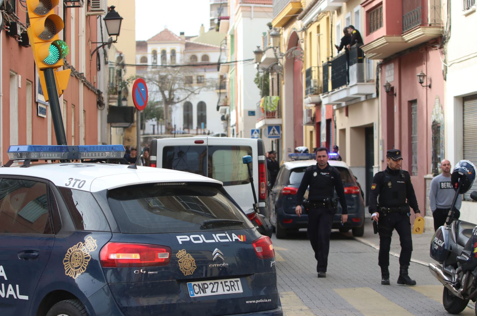 Dispositivo policial en el lugar de los hechos