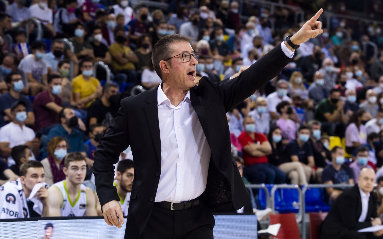 Josep María Raventós, en la banda en un partido de esta temporada.